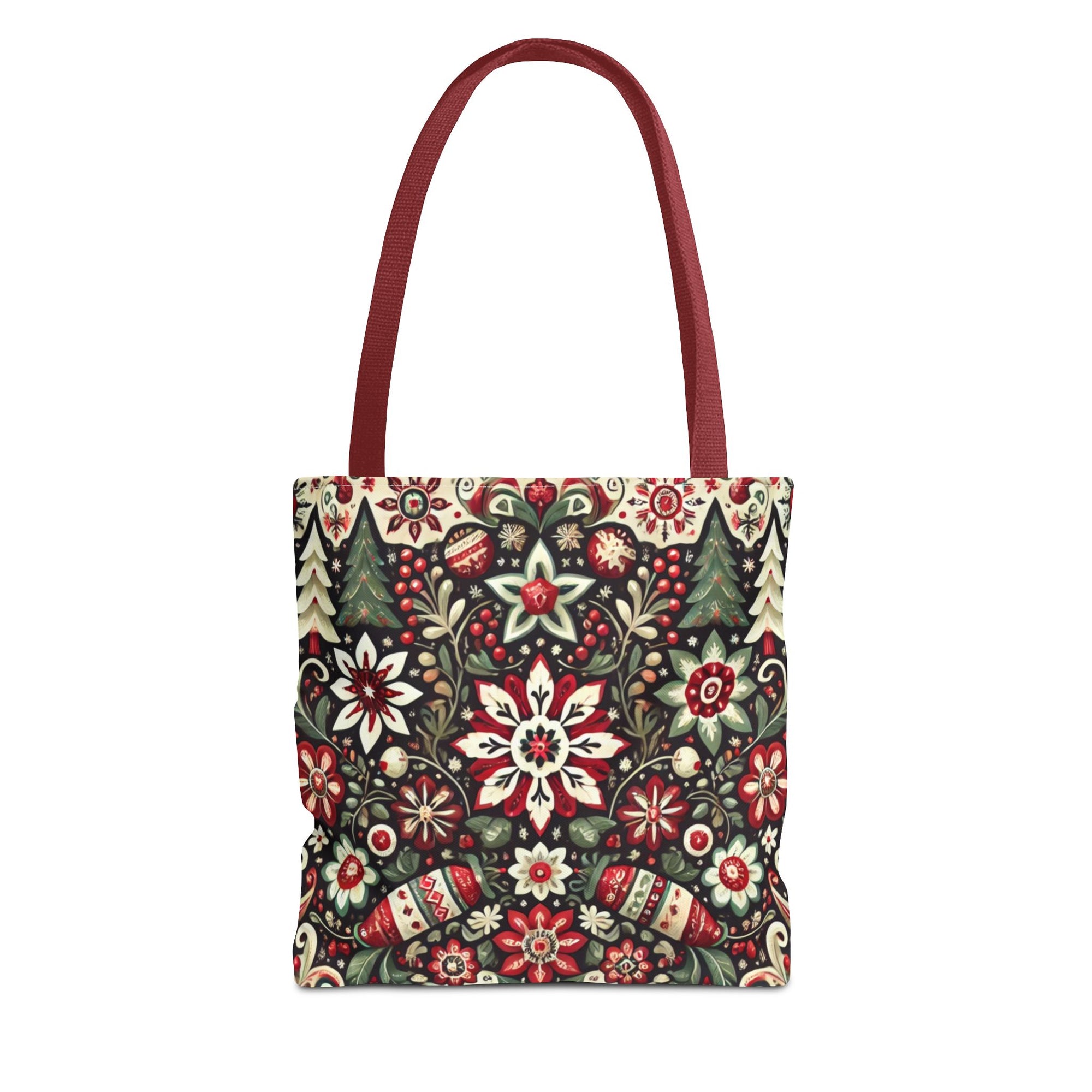Antique Holiday Retro Christmas Folk Art Tote Bag