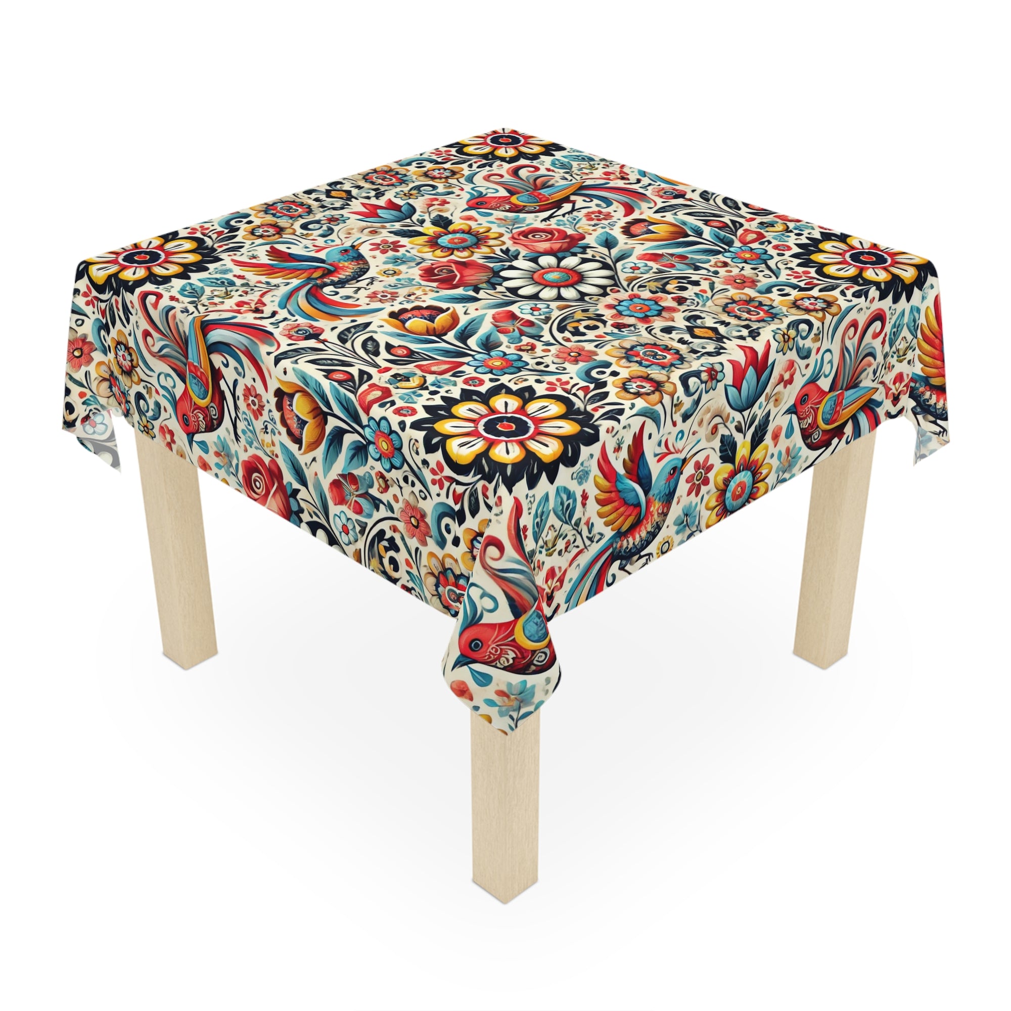 Birds and Flowers Floral Tablecloth