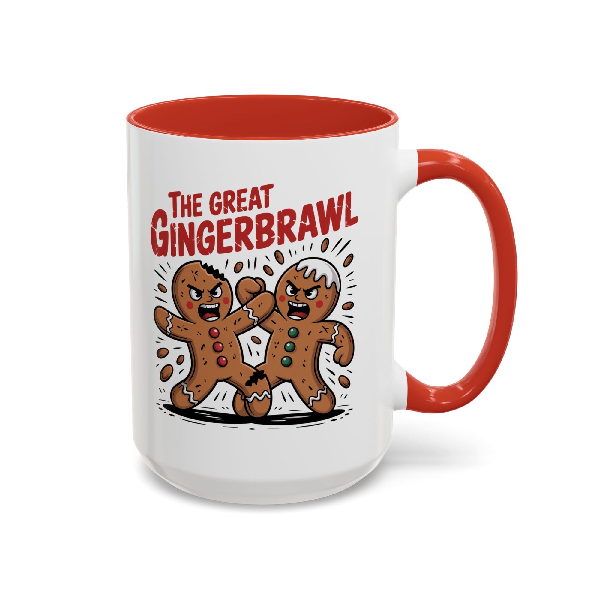 Gingerbread Man GingerBrawl Coffee Mug With Color Inside