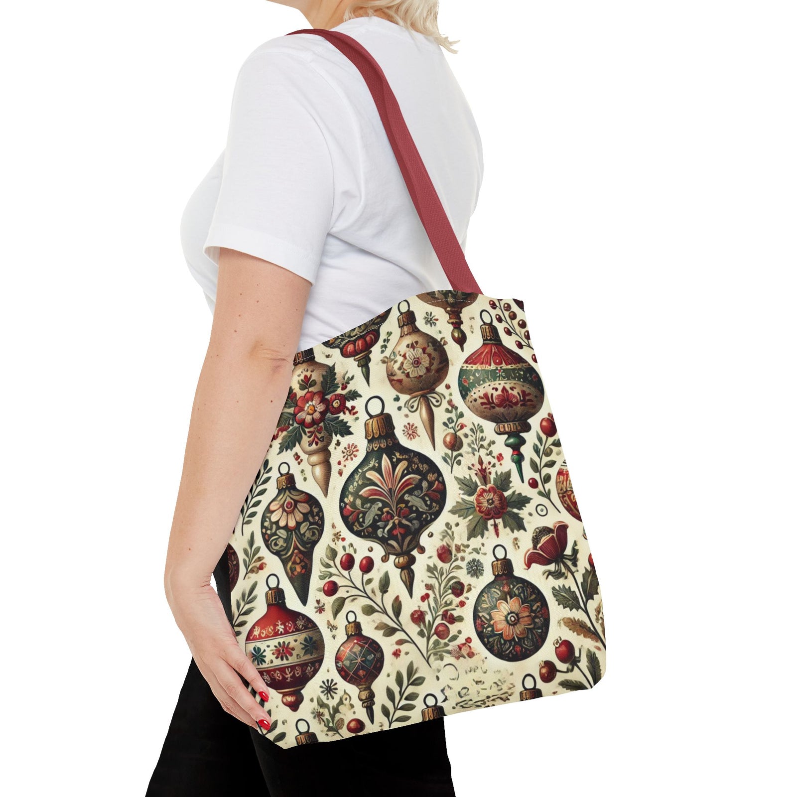 Vintage Christmas Bulbs Festive Holiday Tote Bag