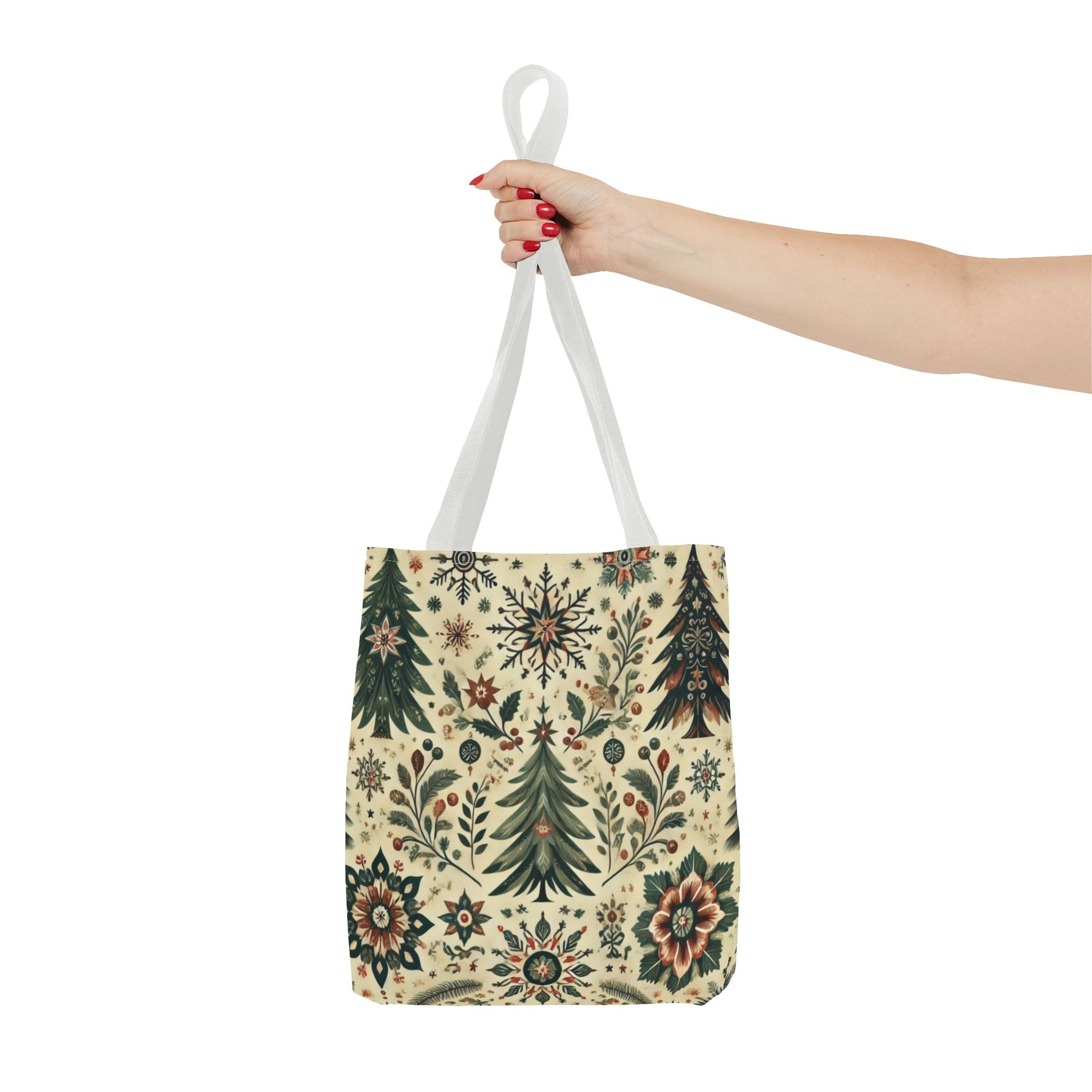Vintage Retro Christmas Tree Holiday Tote Bag