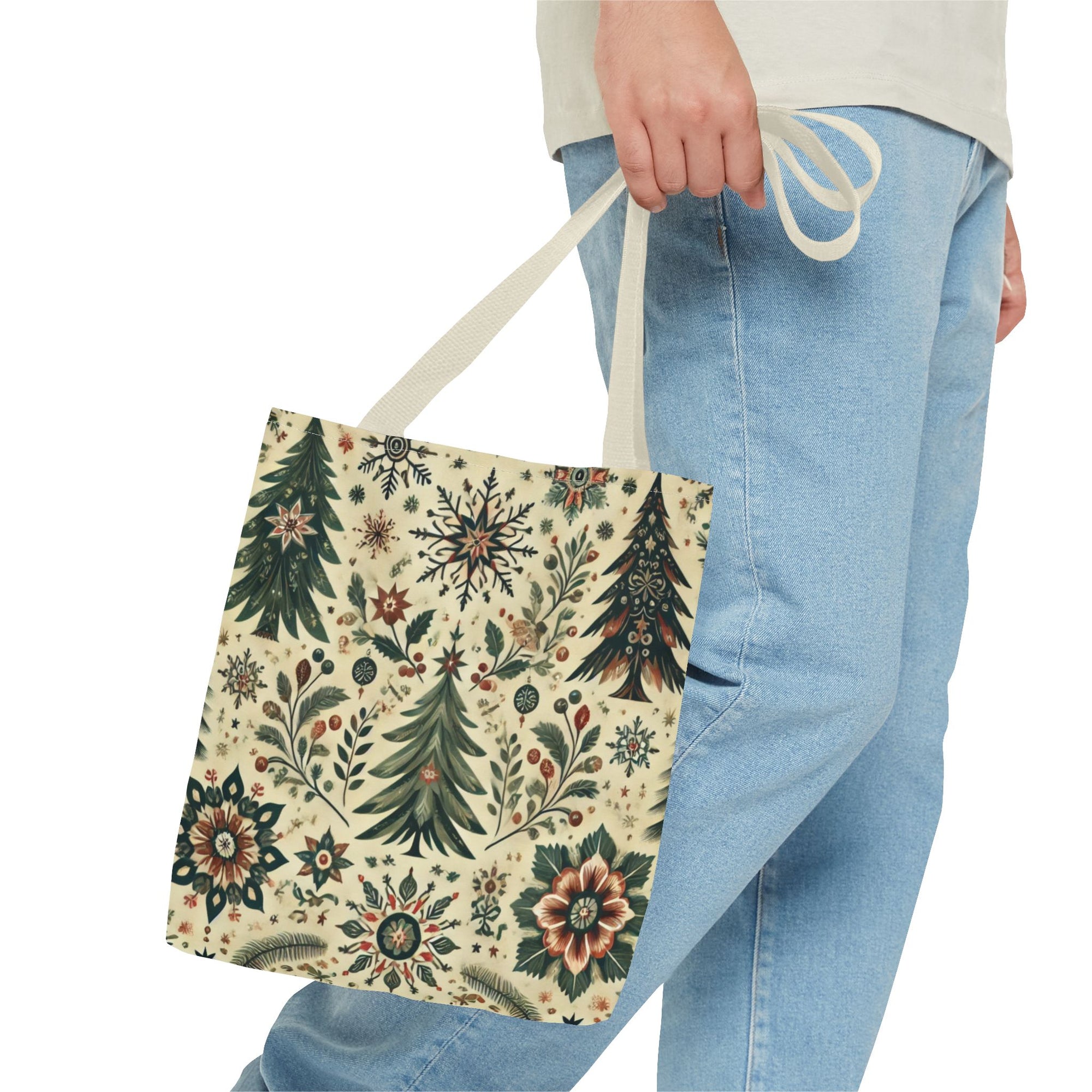 Vintage Retro Christmas Tree Holiday Tote Bag