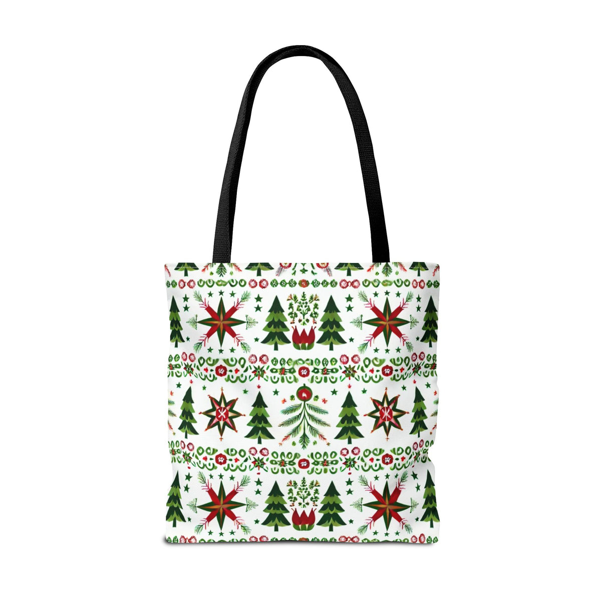 Polish Christmas Folk Art Pattern Stars Pines &amp; Florals Tote Bag