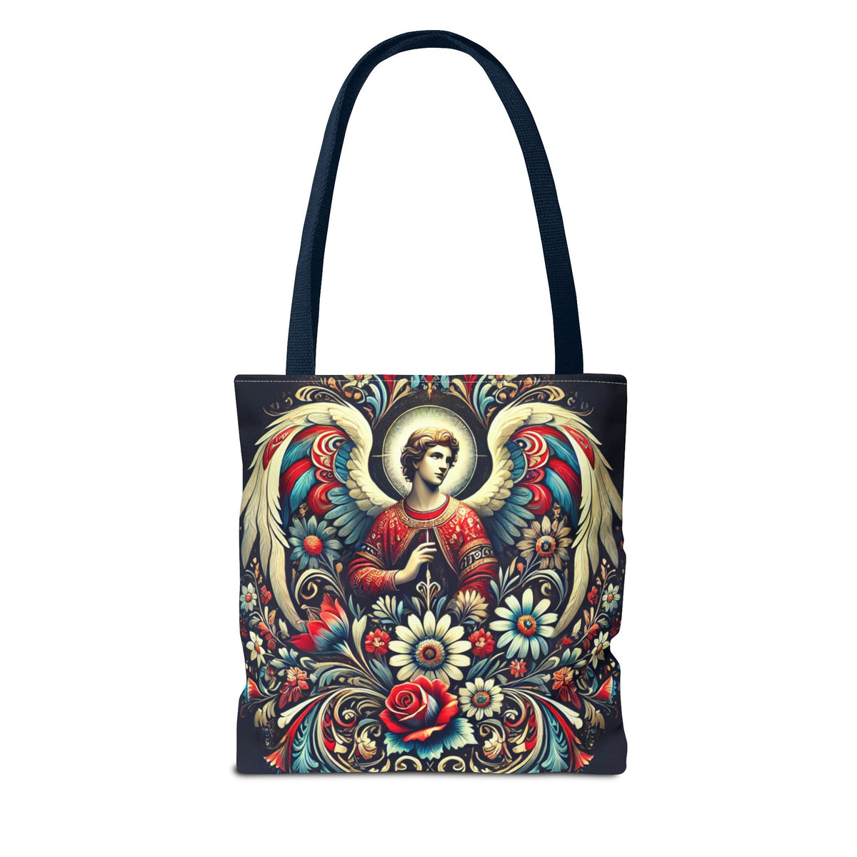Archangel Michael Polish Floral Folk Art Tote Bag