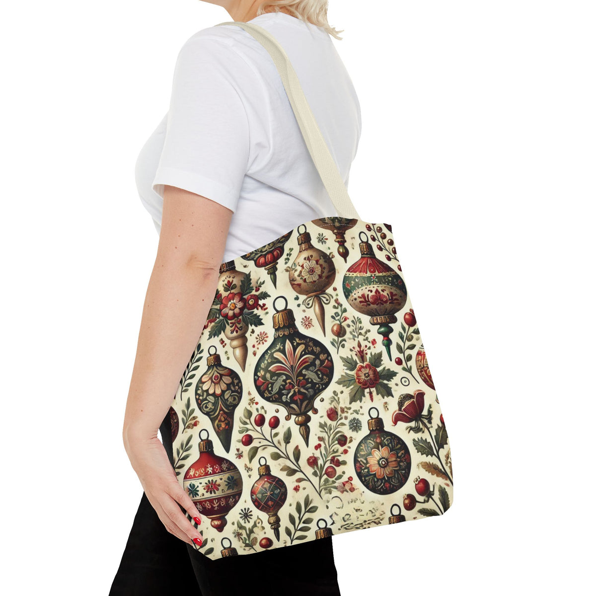 Vintage Christmas Bulbs Festive Holiday Tote Bag