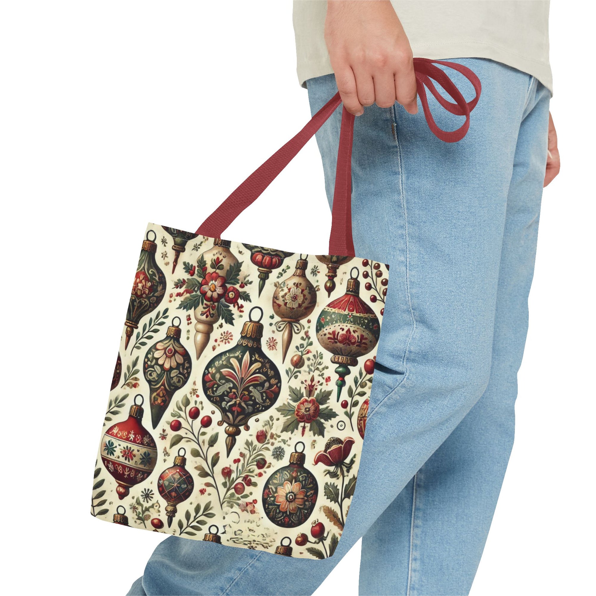 Vintage Christmas Bulbs Festive Holiday Tote Bag