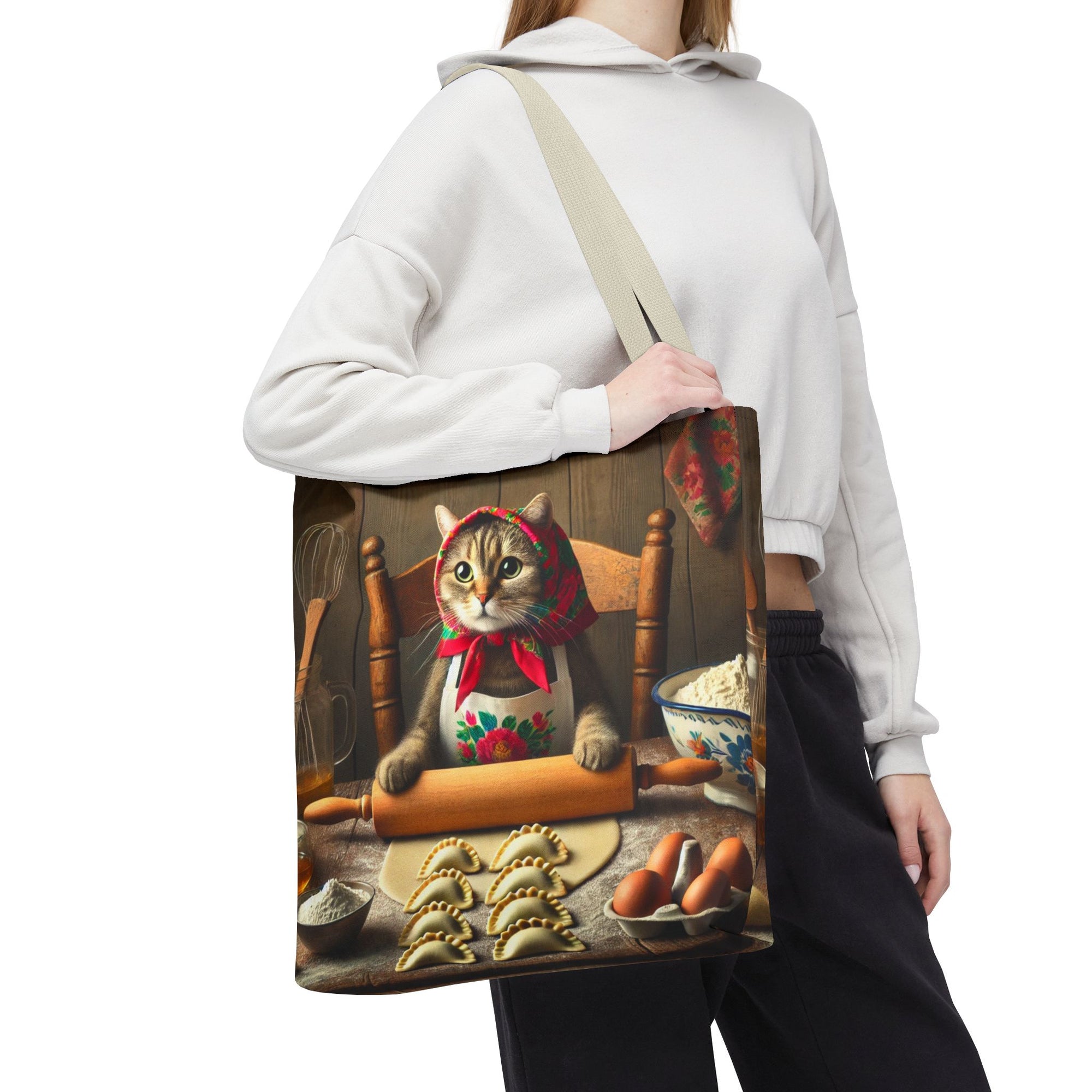 Polish Cat Making Pierogi Tote Bag