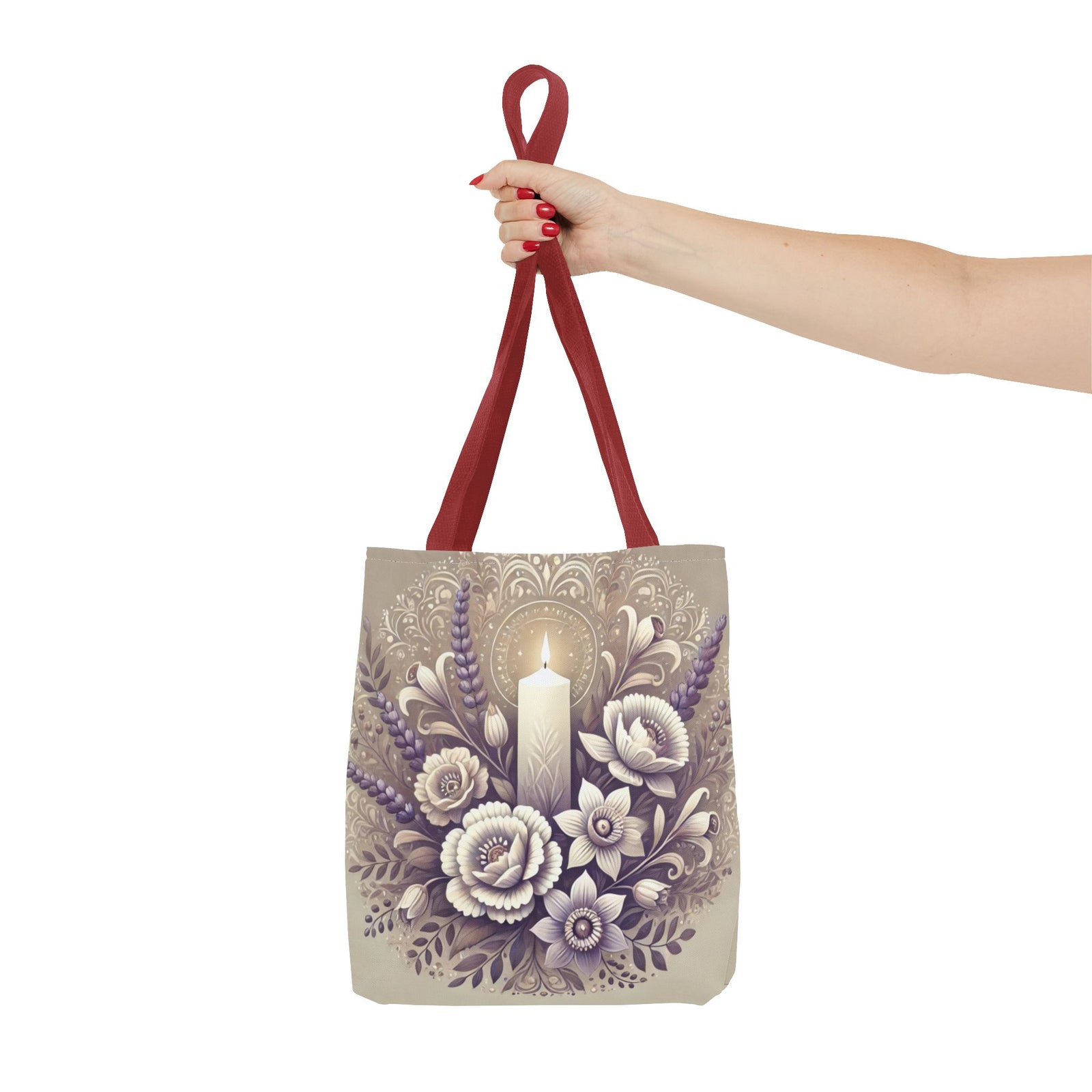 All Saints Day Religious Floral Folk Art Tote Bag