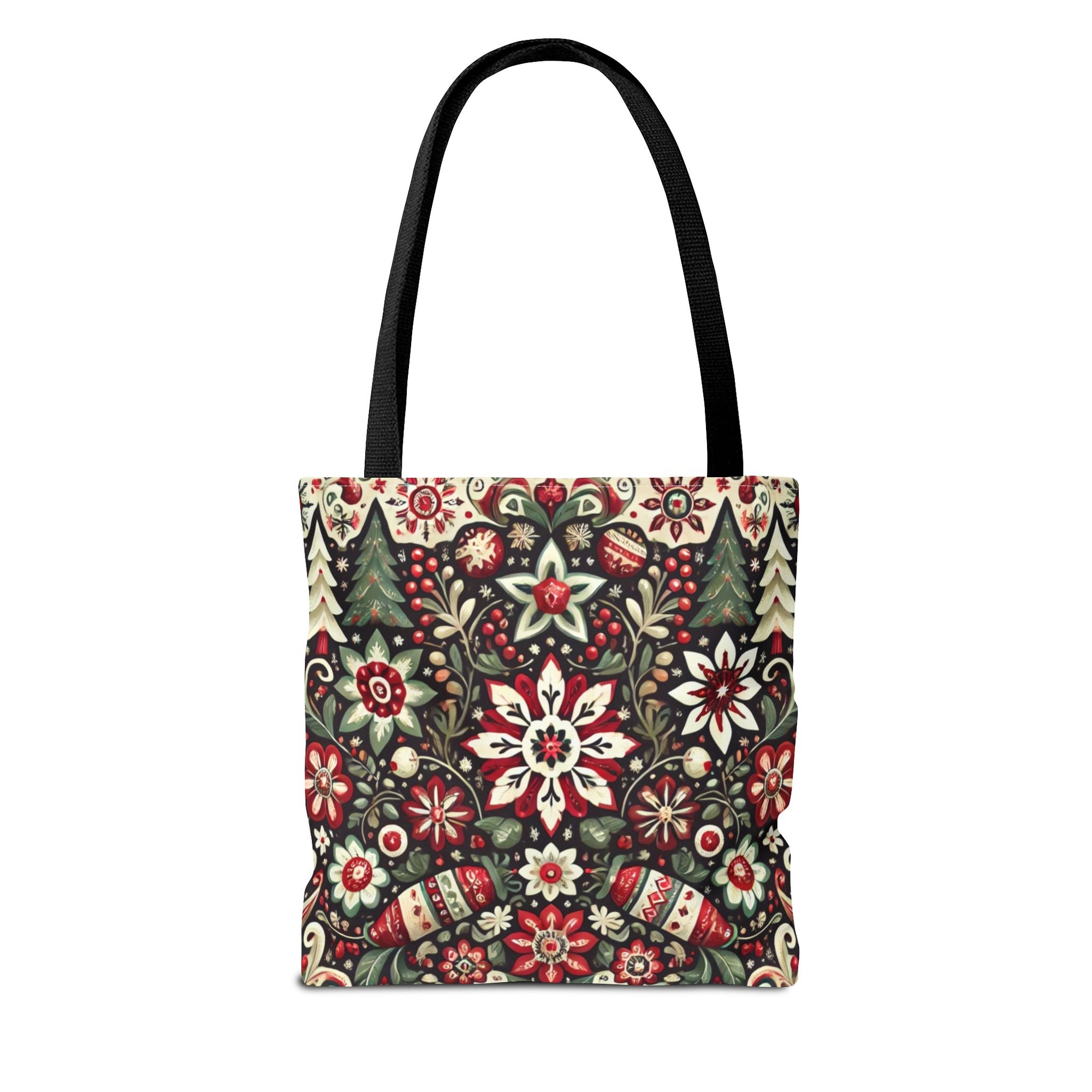 Antique Holiday Retro Christmas Folk Art Tote Bag
