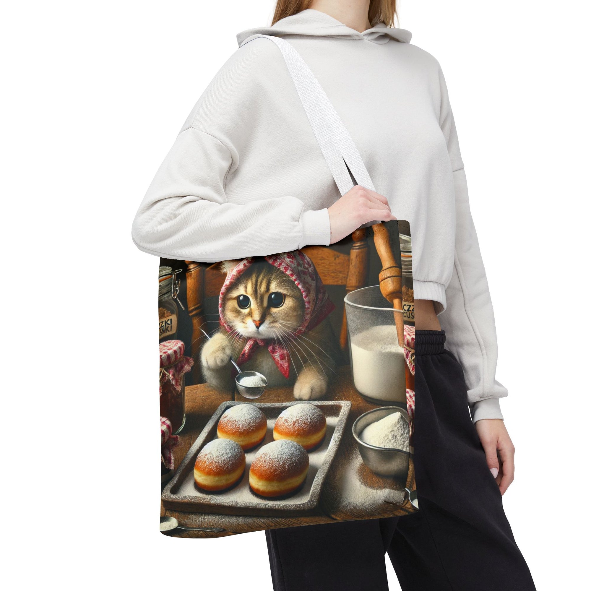 Cute Polish Cat Making Paczki Tote Bag