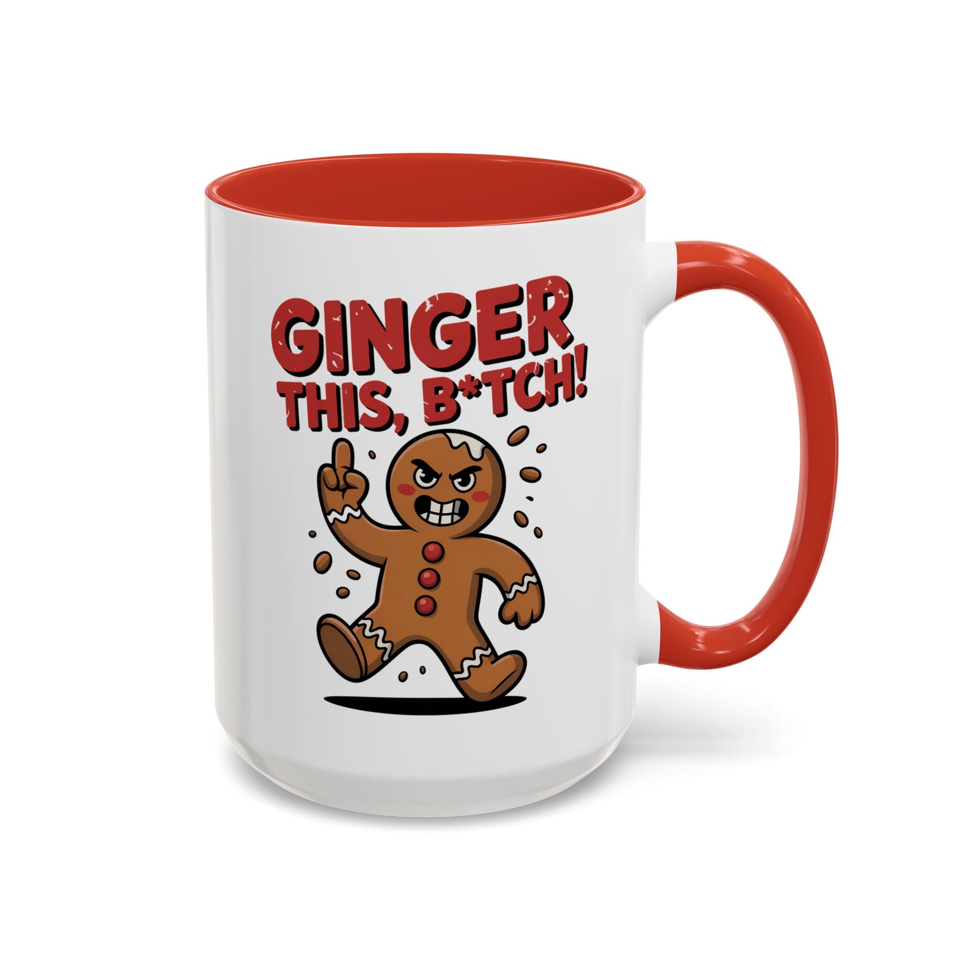 Angry Gingerbread Man Coffee Mug With Color Inside