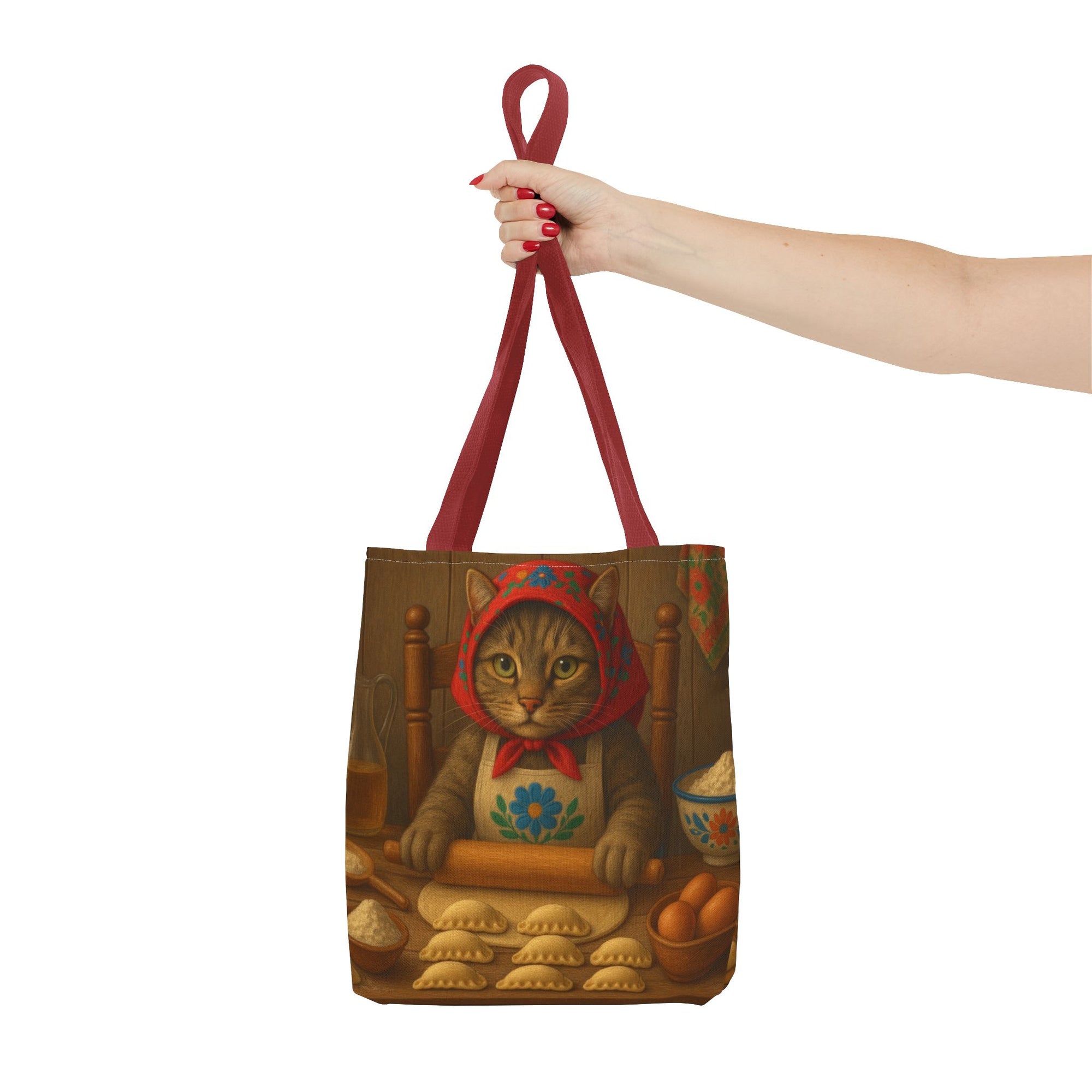 Slovak Babka Cat Making Pirohy Tote Bag