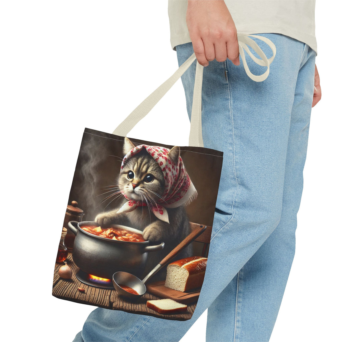 Cute Polish Cat Cooking Bigos Tote Bag
