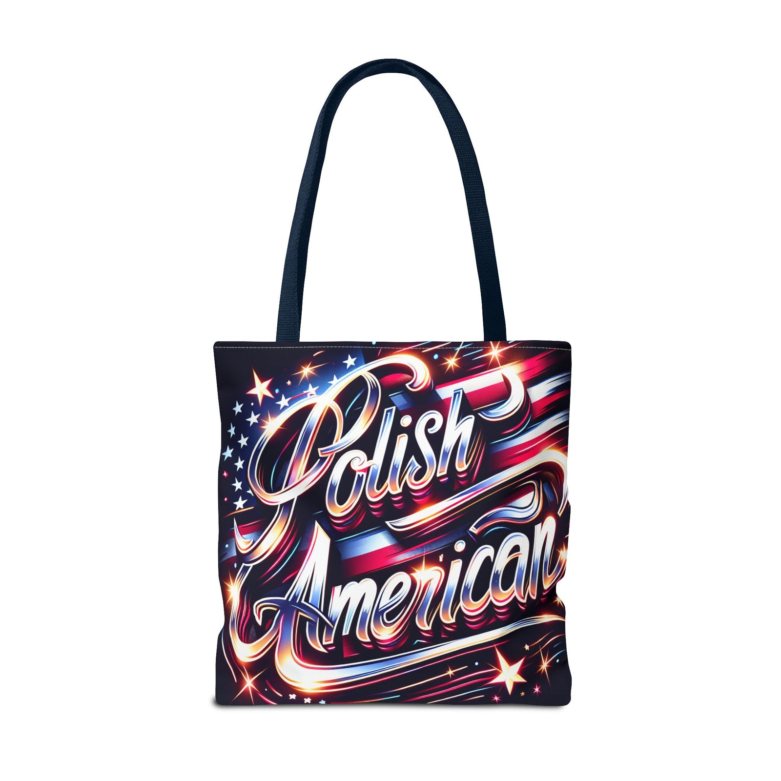 Polish American Patriotic Tote Bag - USA Flag Shoulder Bag for Independence Day