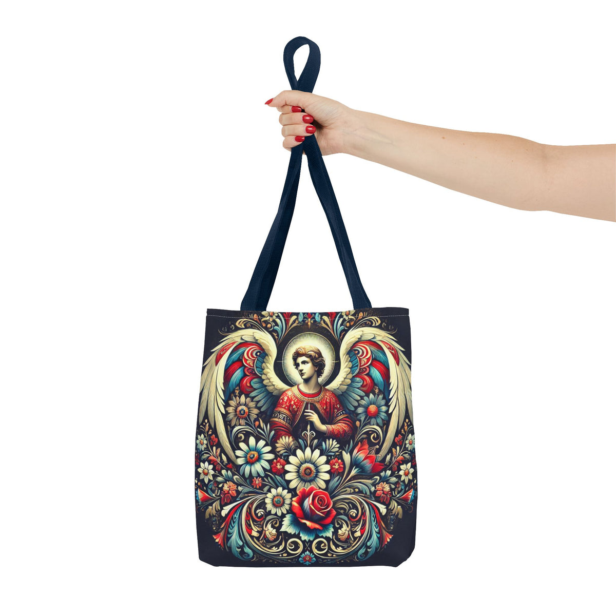 Archangel Michael Polish Floral Folk Art Tote Bag