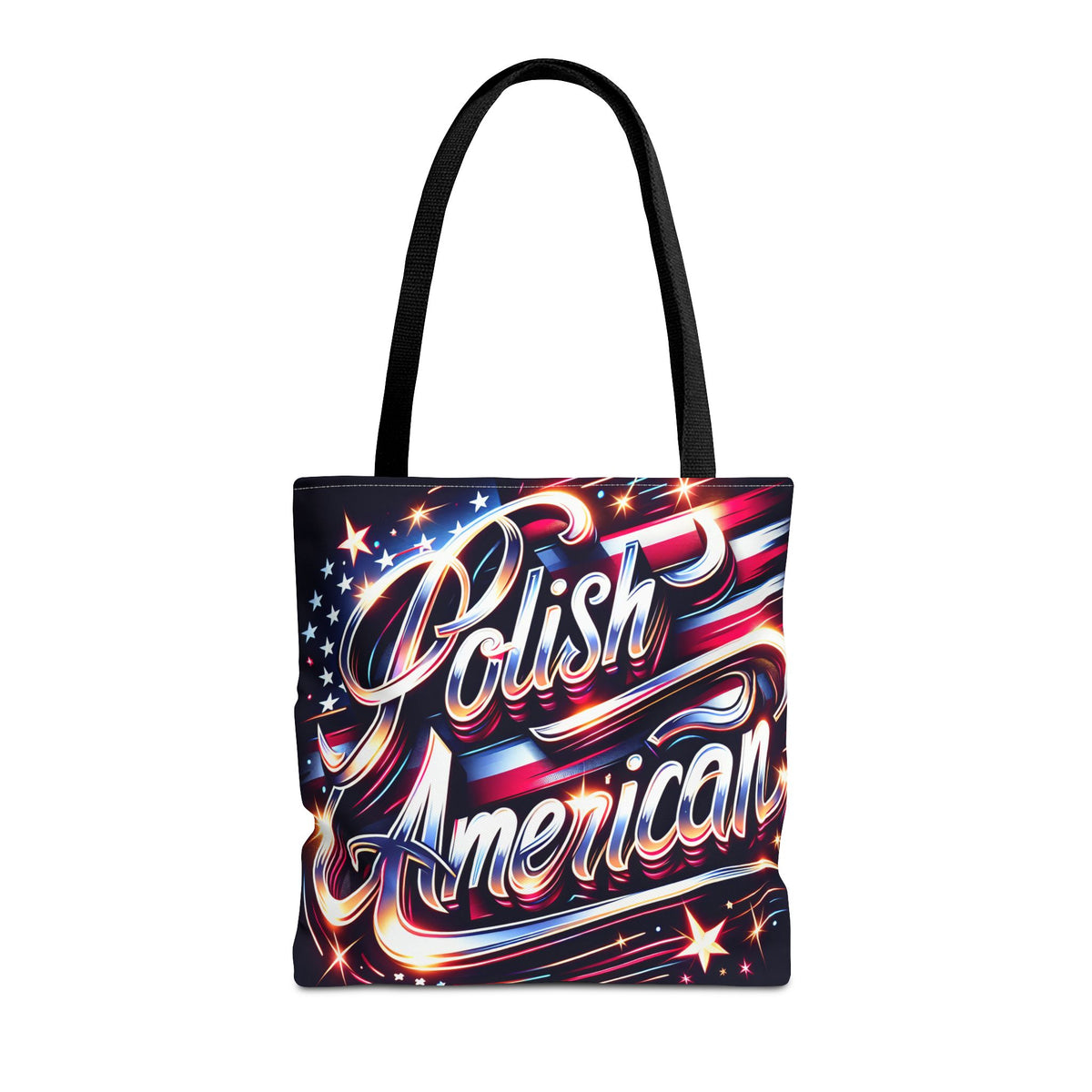 Polish American Patriotic Tote Bag - USA Flag Shoulder Bag for Independence Day