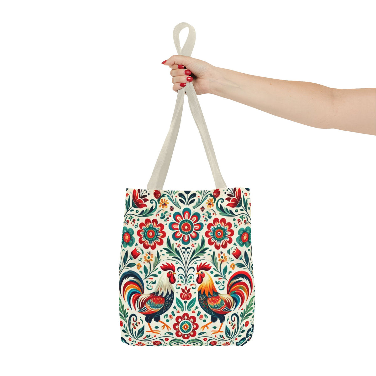 Colorful Polish Wycinanki Floral Design Tote Bag
