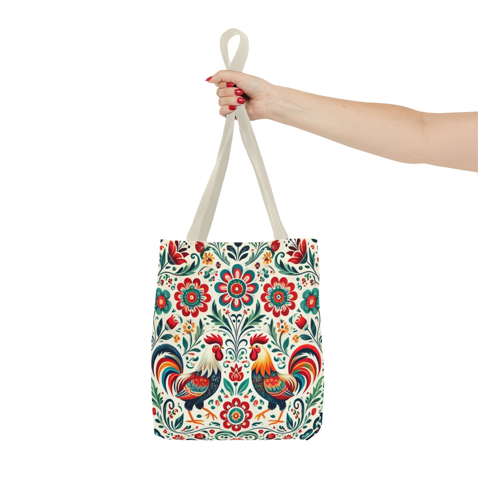 Colorful Polish Wycinanki Floral Design Tote Bag