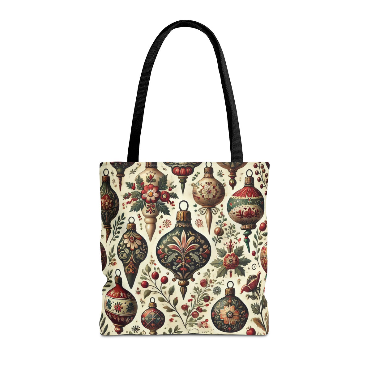 Vintage Christmas Bulbs Festive Holiday Tote Bag