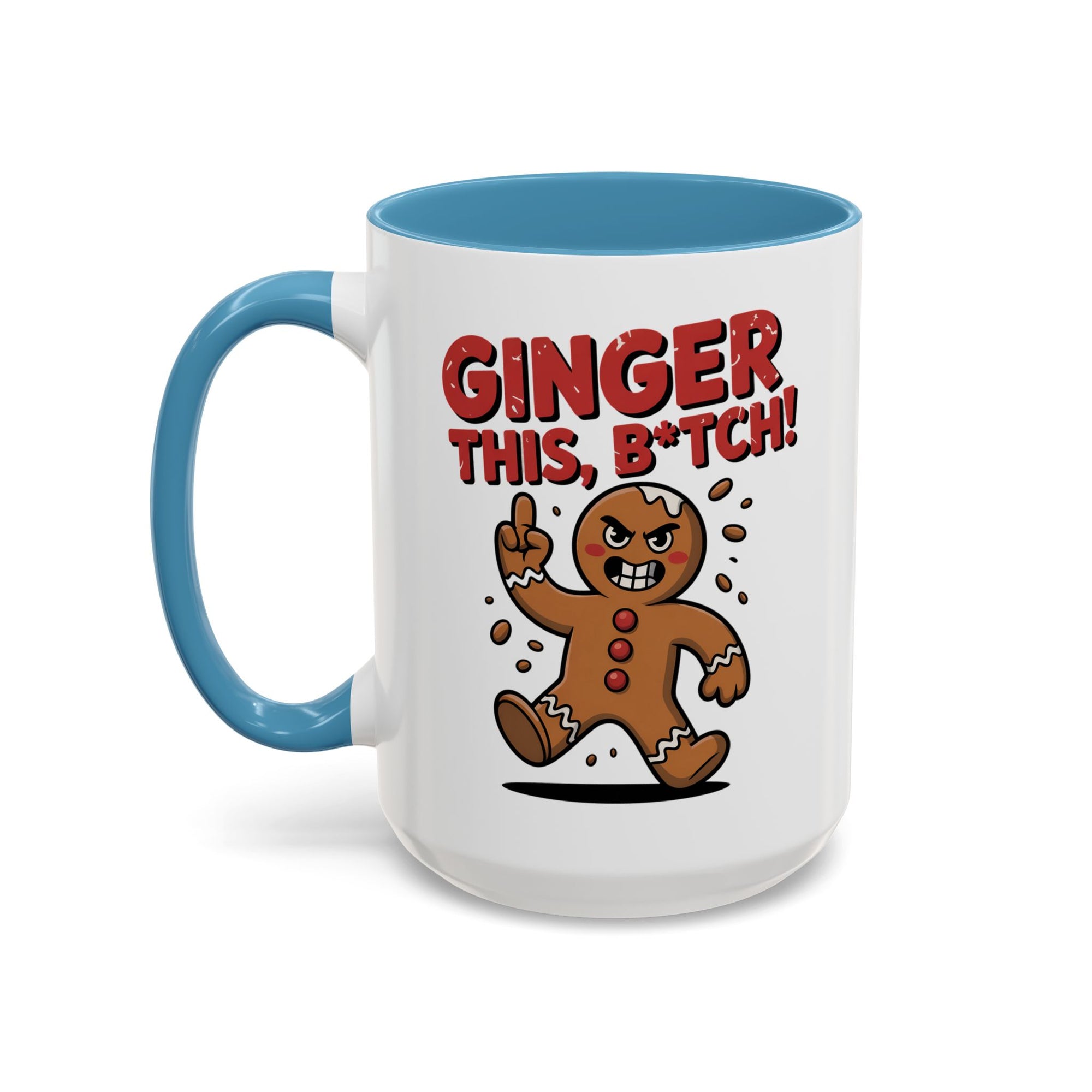 Angry Gingerbread Man Coffee Mug With Color Inside