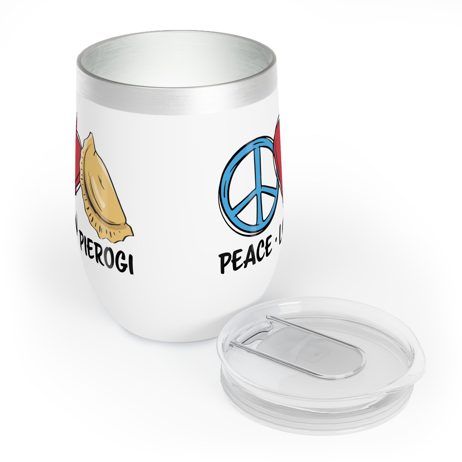 Peace Love Pierogi Wine Tumbler
