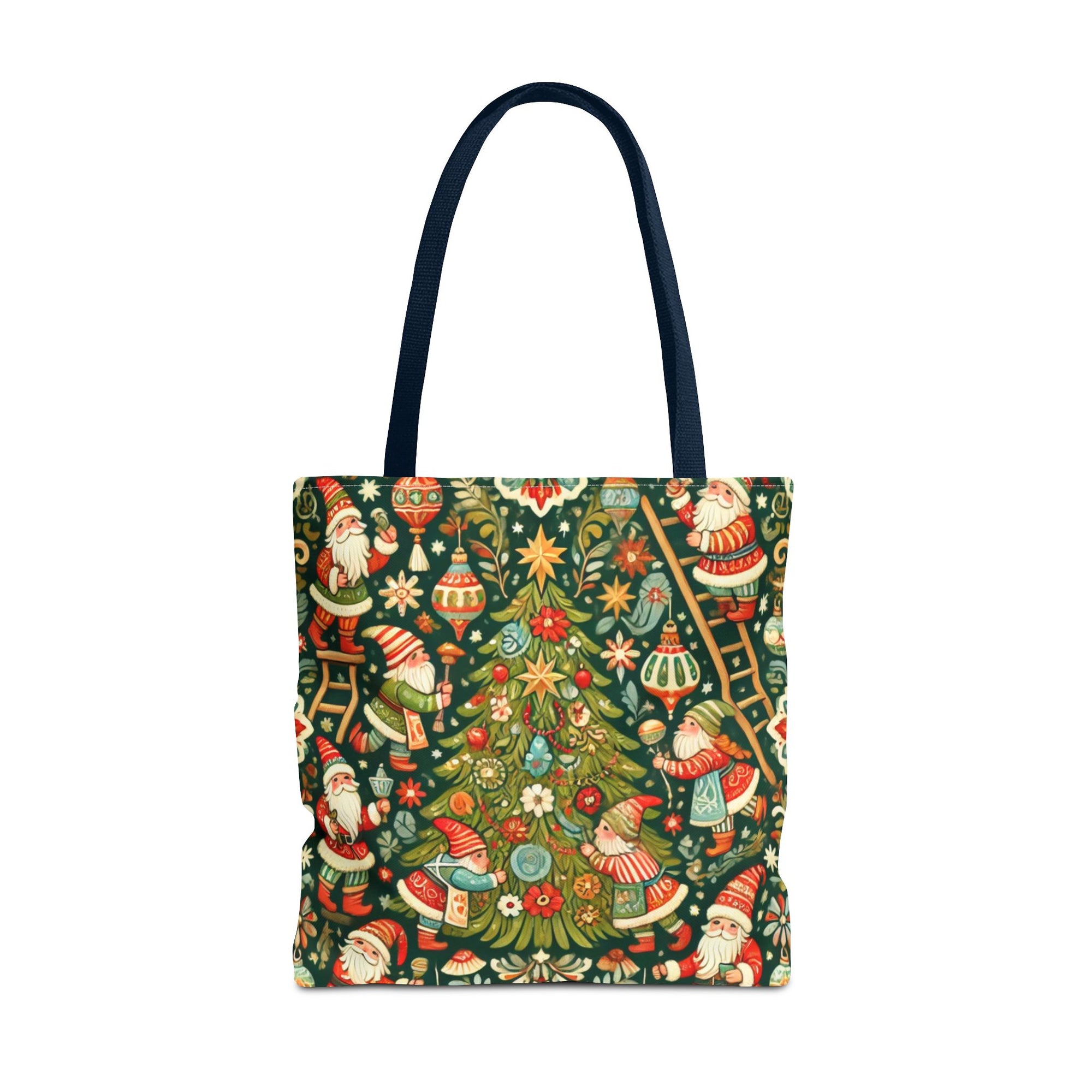 Christmas Gnomes Decorating Tree Holiday Tote Bag