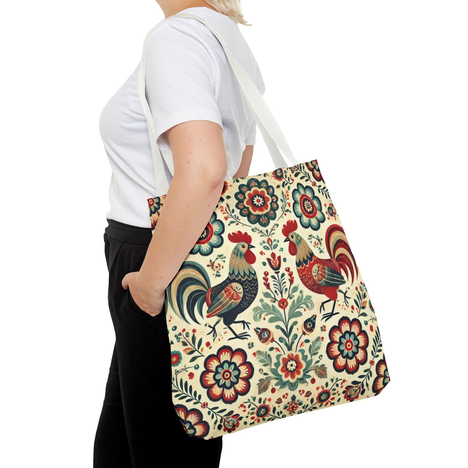 Polish Rooster Retro Themed Tote Bag