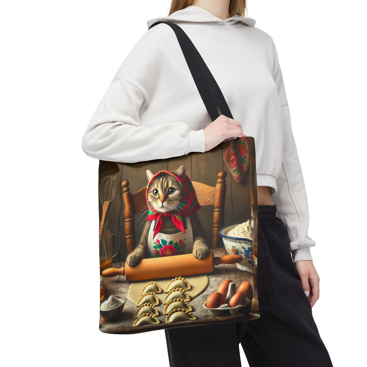 Polish Cat Making Pierogi Tote Bag