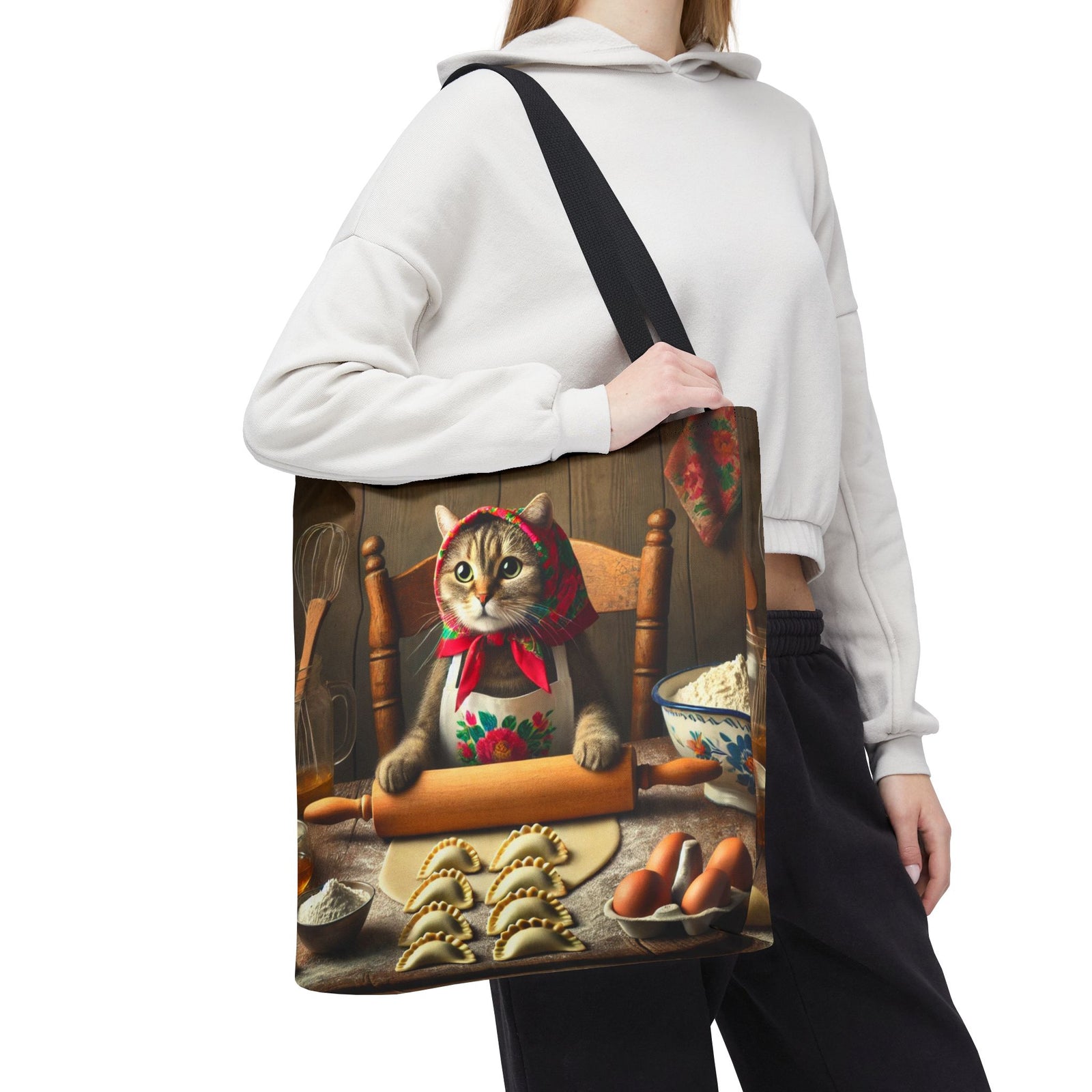 Polish Cat Making Pierogi Tote Bag