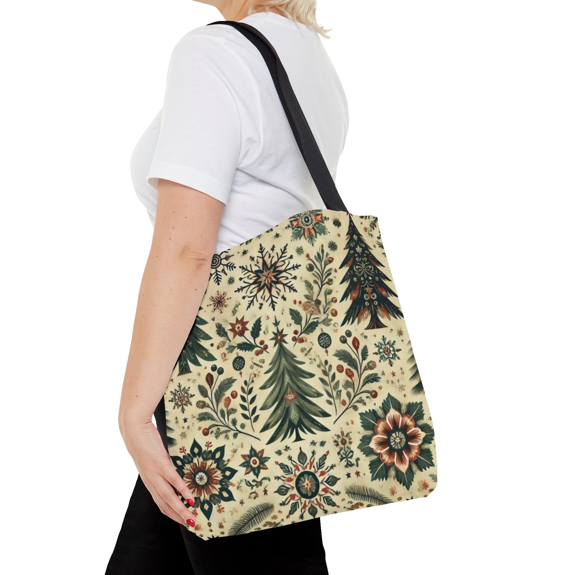 Vintage Retro Christmas Tree Holiday Tote Bag