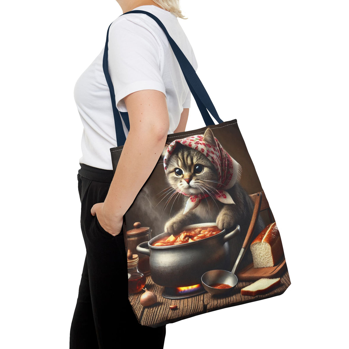 Cute Polish Cat Cooking Bigos Tote Bag