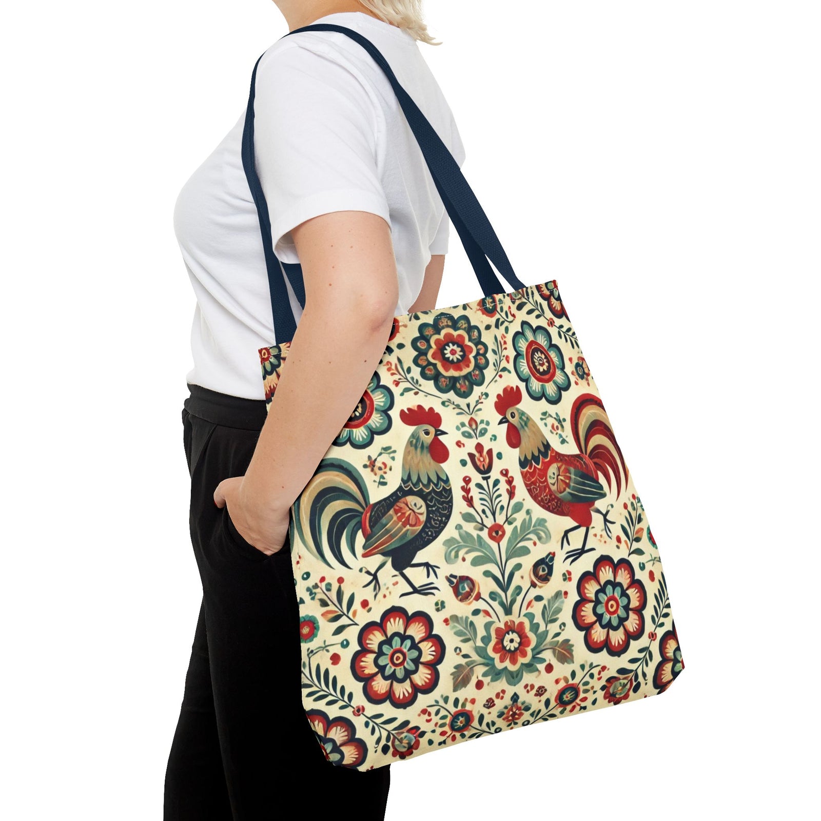 Polish Rooster Retro Themed Tote Bag