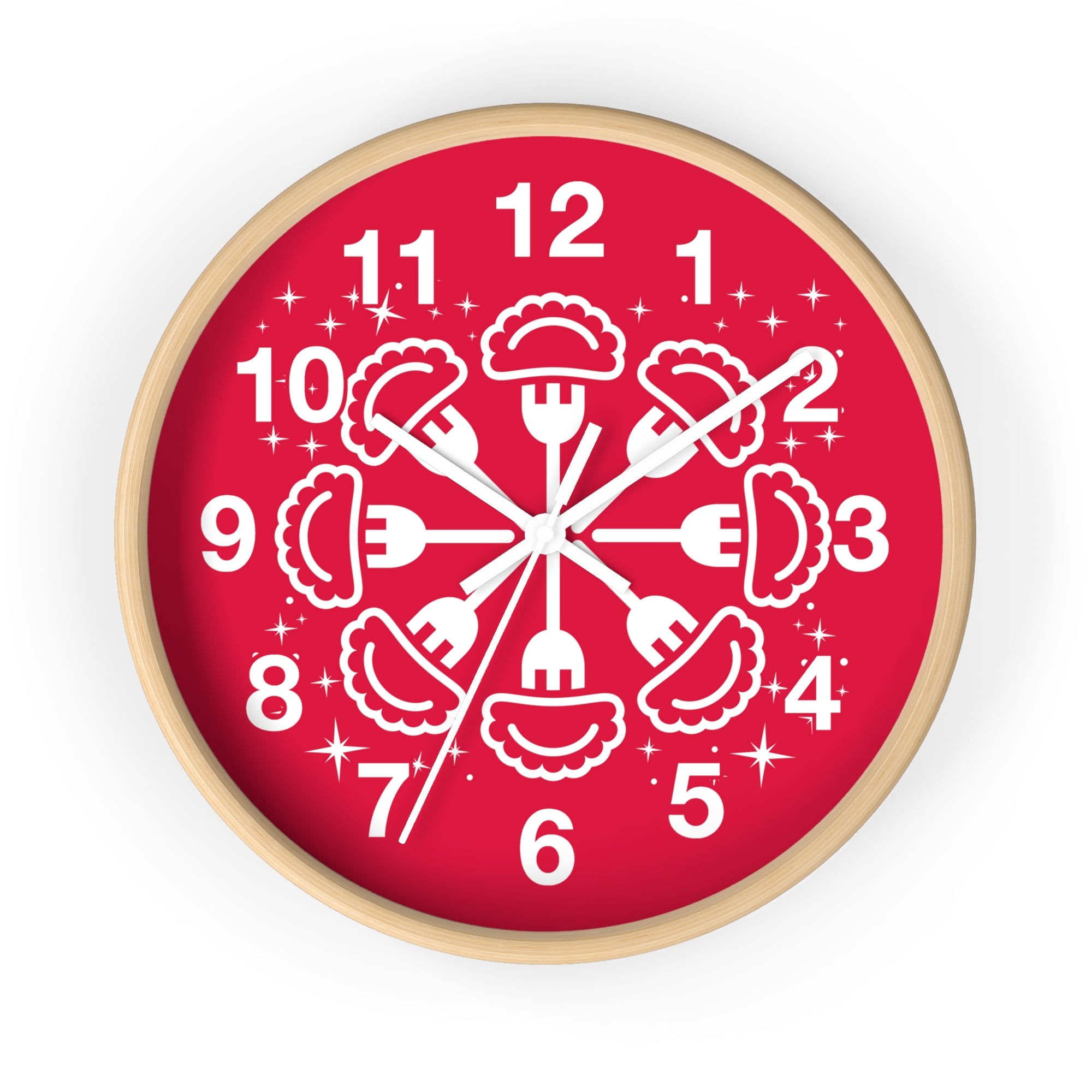 Pierogi Snowflake Wall Clock