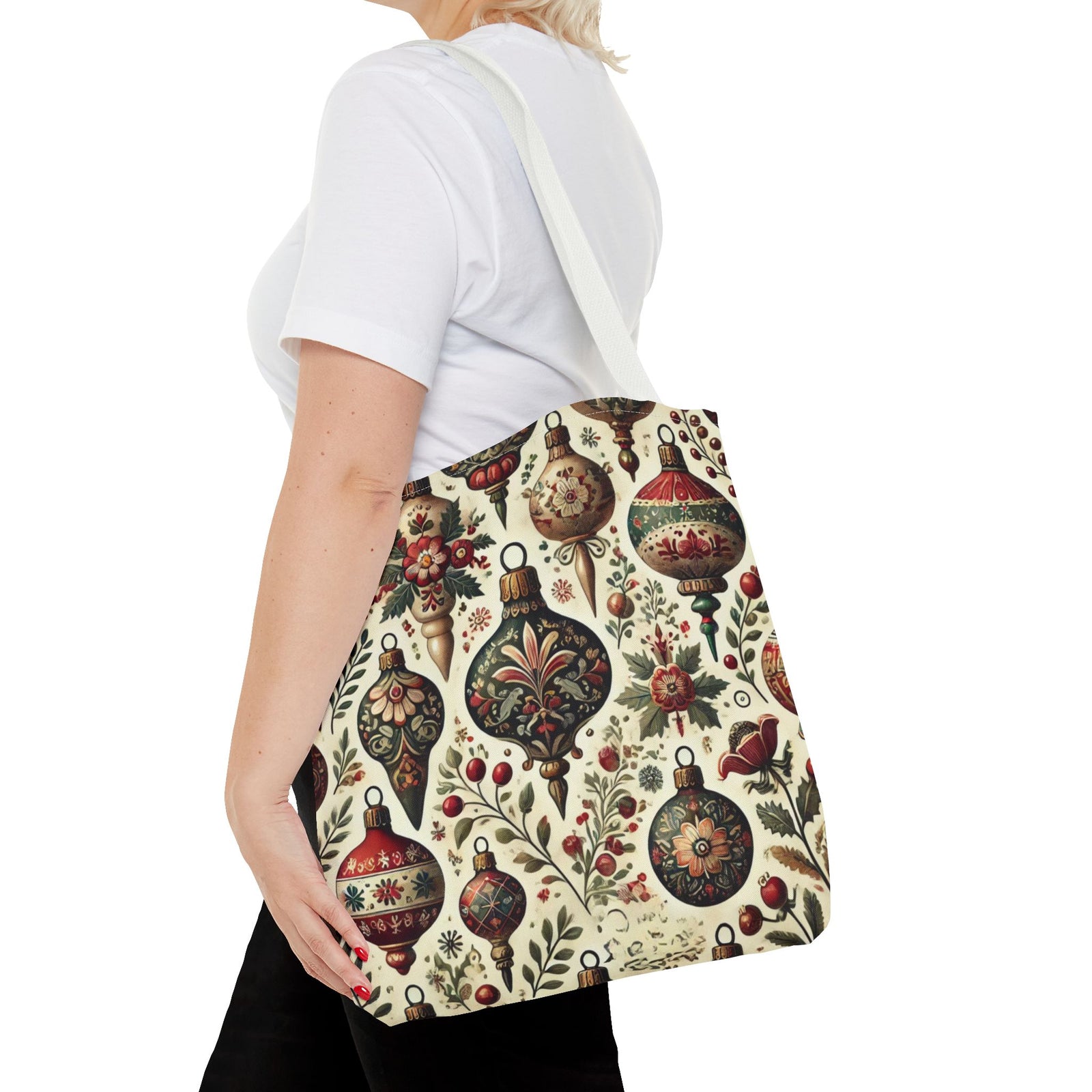 Vintage Christmas Bulbs Festive Holiday Tote Bag