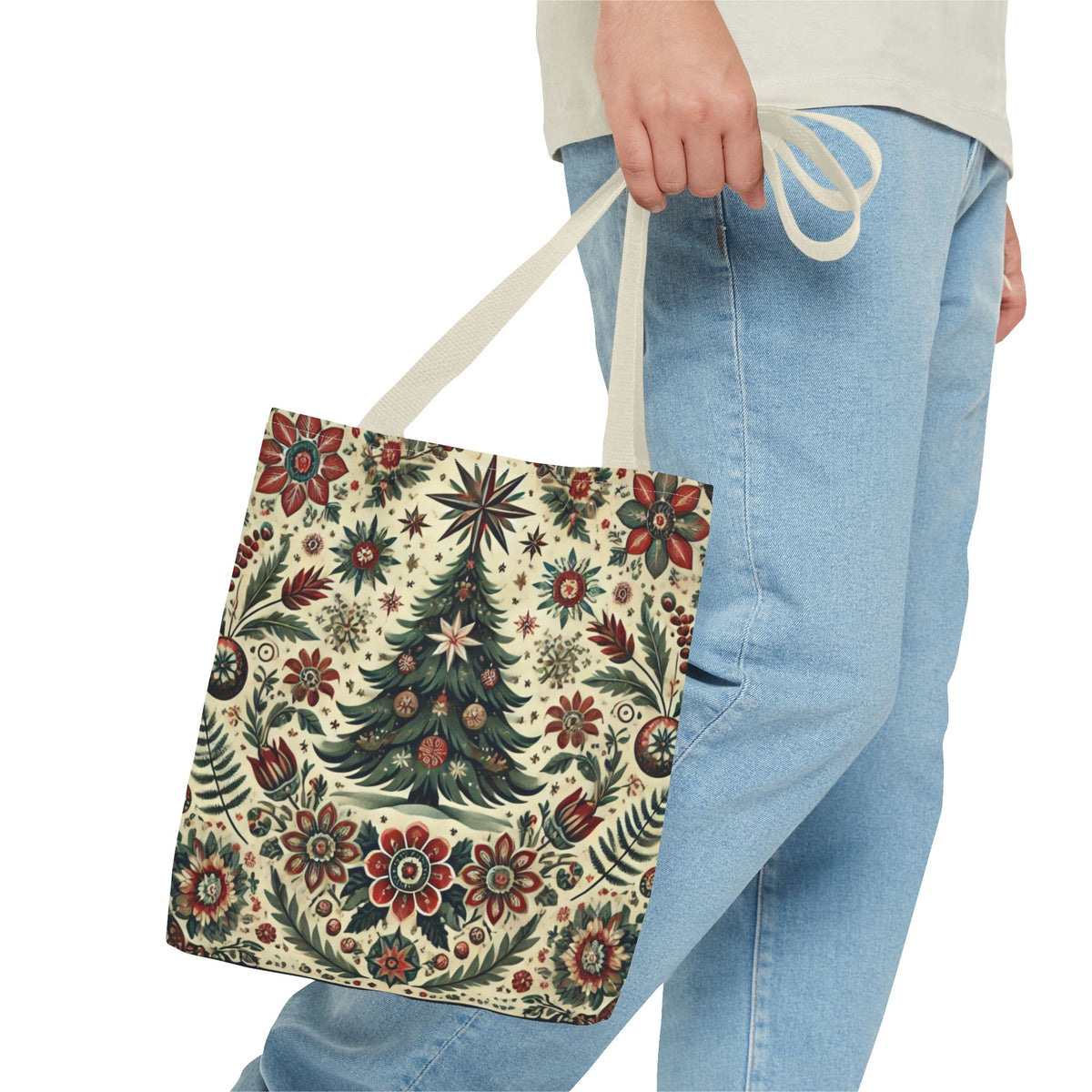 Vintage Christmas Tree Retro Tote Bag