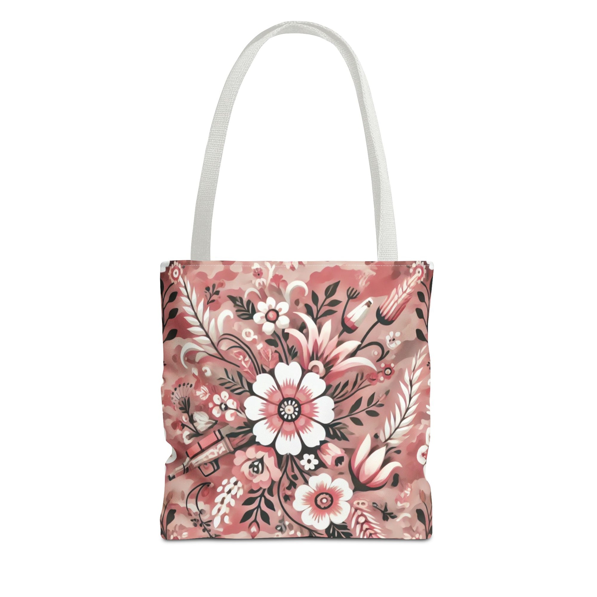 Pink Camouflage Floral Pattern Tote Bag