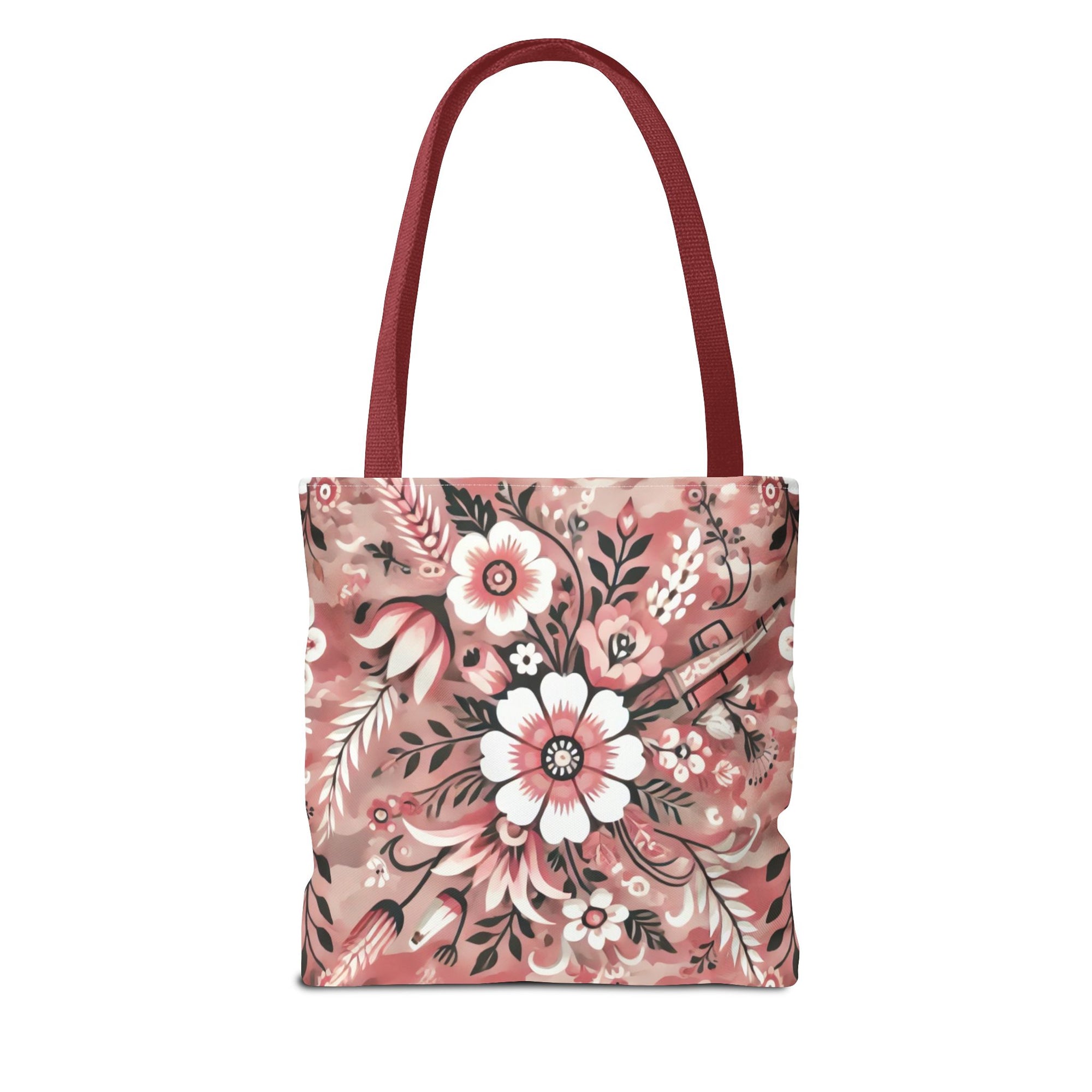 Pink Camouflage Floral Pattern Tote Bag
