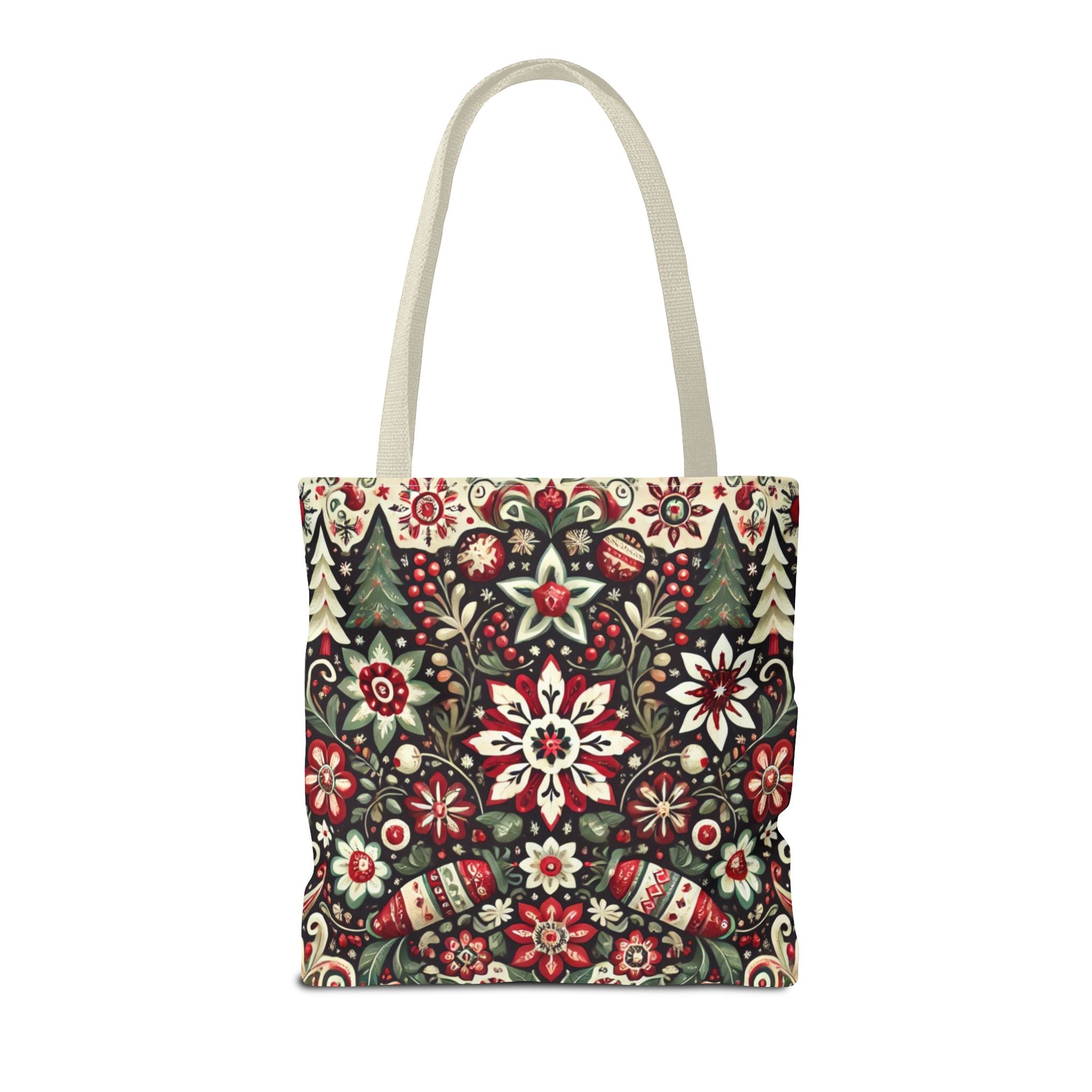 Antique Holiday Retro Christmas Folk Art Tote Bag