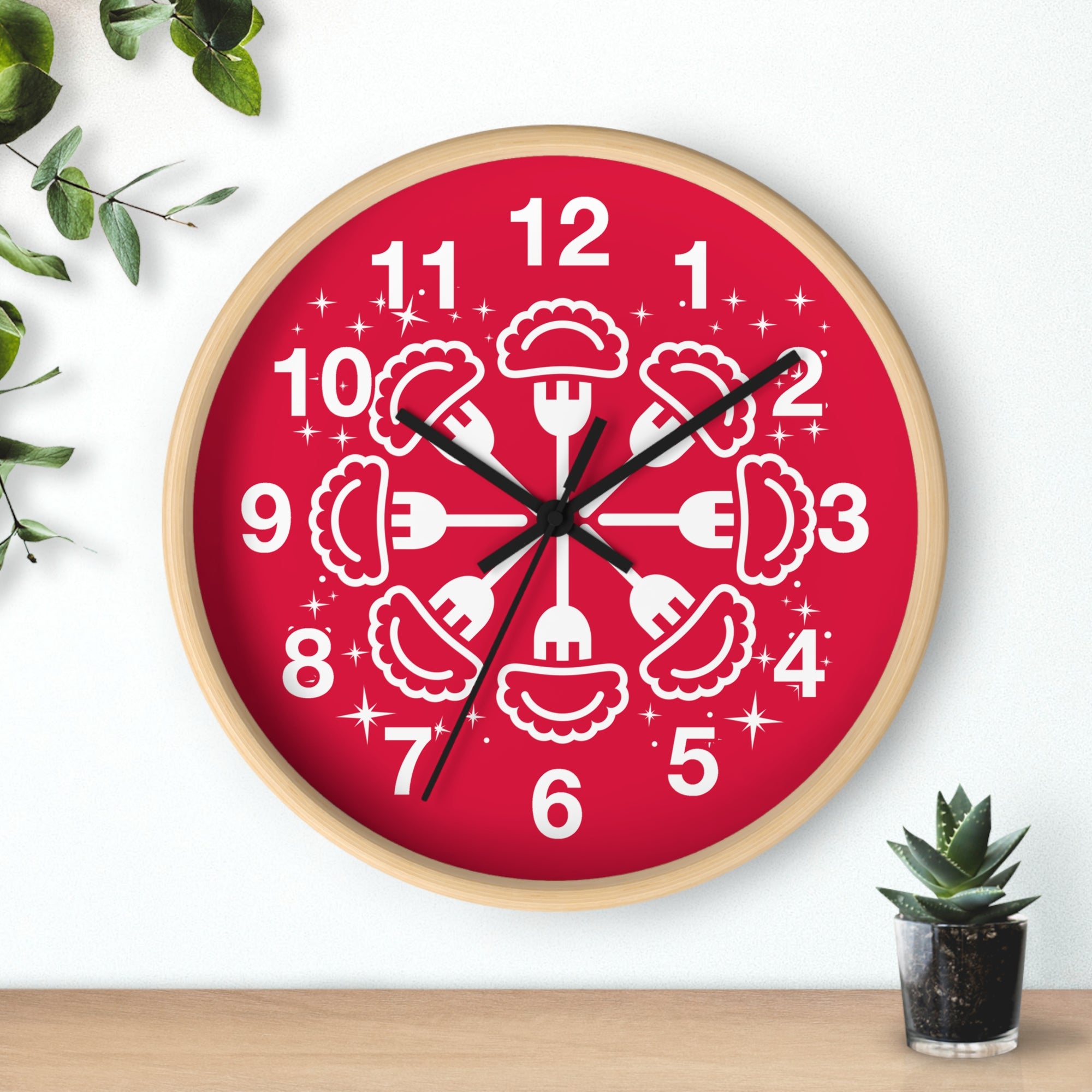 Pierogi Snowflake Wall Clock