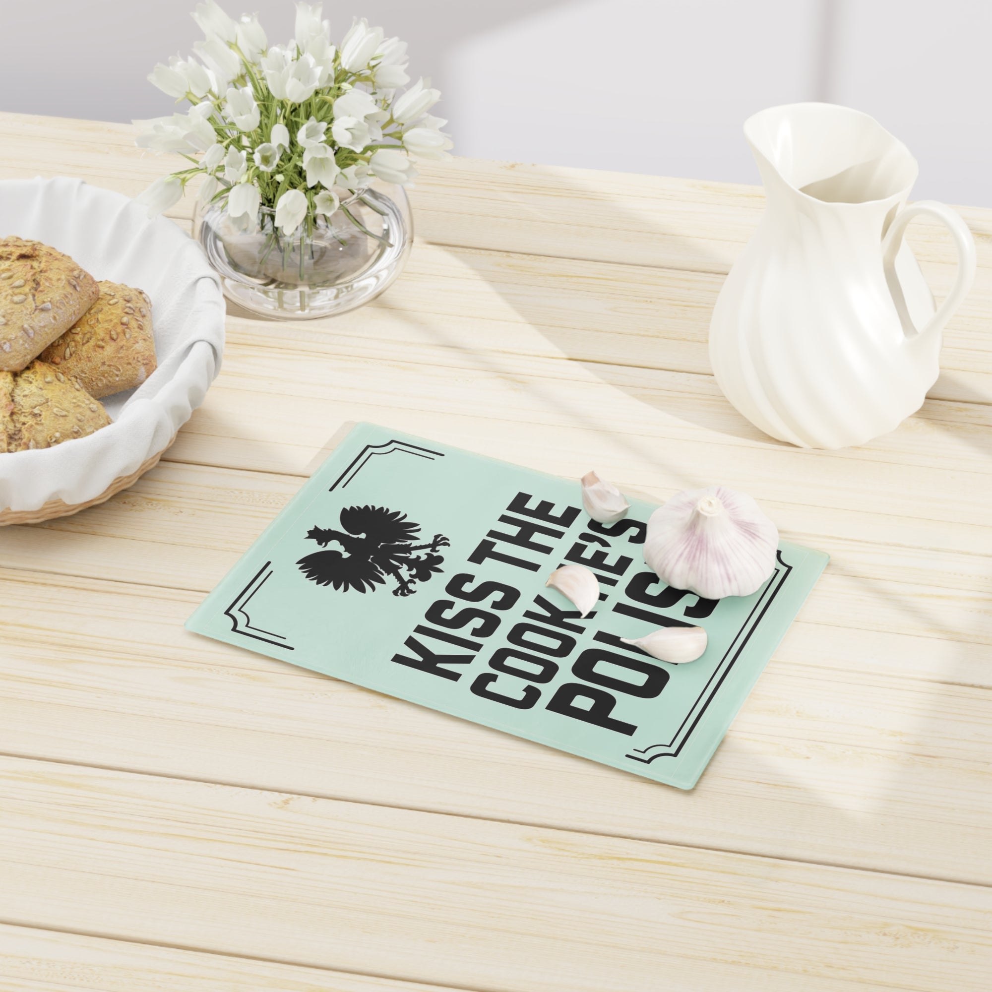 Kiss the Cook He's Polish Cutting Board