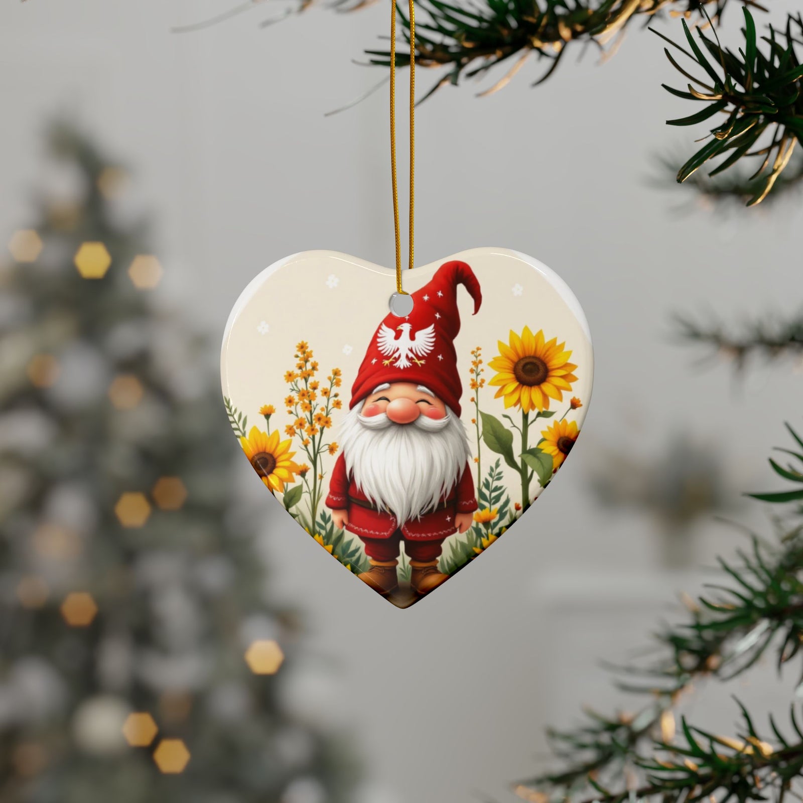 Polish Gnome Smiling Ceramic Ornaments