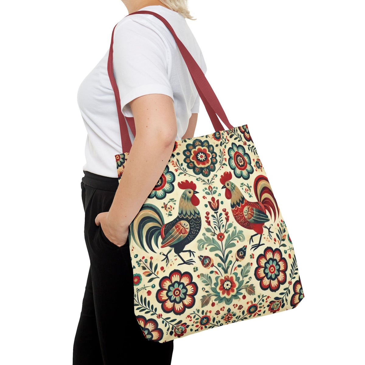 Polish Rooster Retro Themed Tote Bag