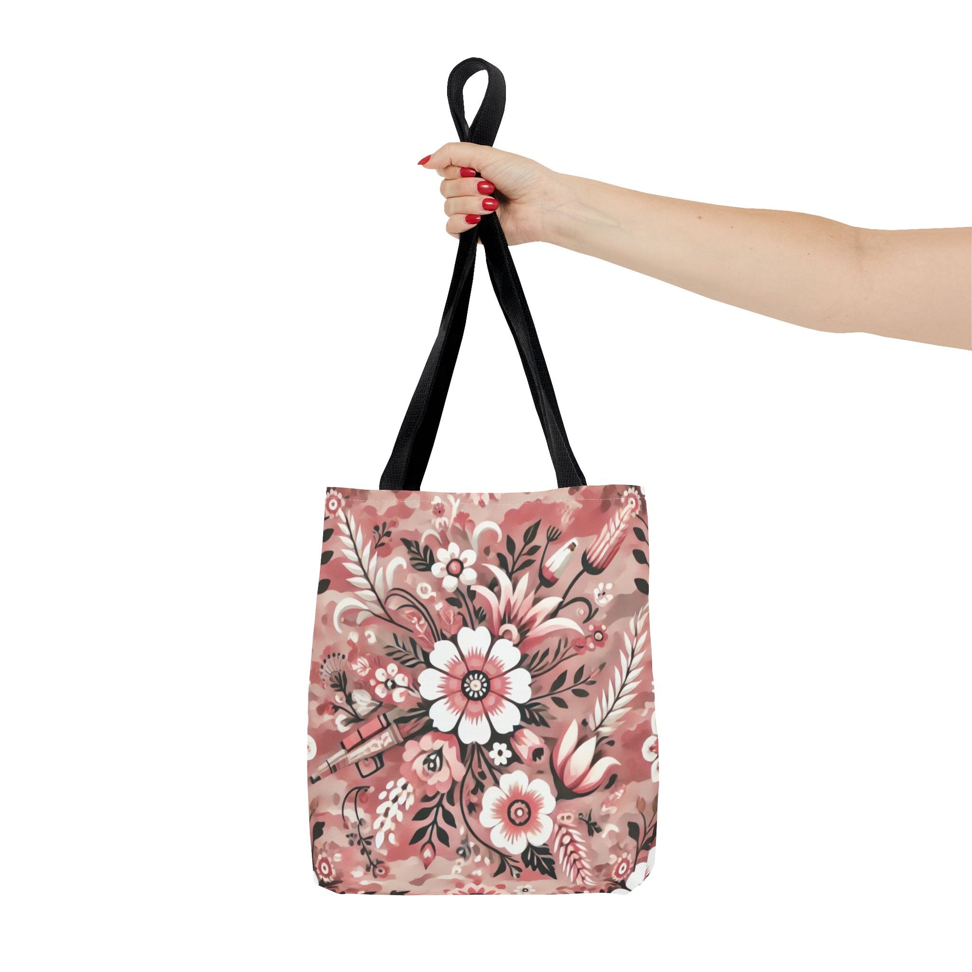Pink Camouflage Floral Pattern Tote Bag