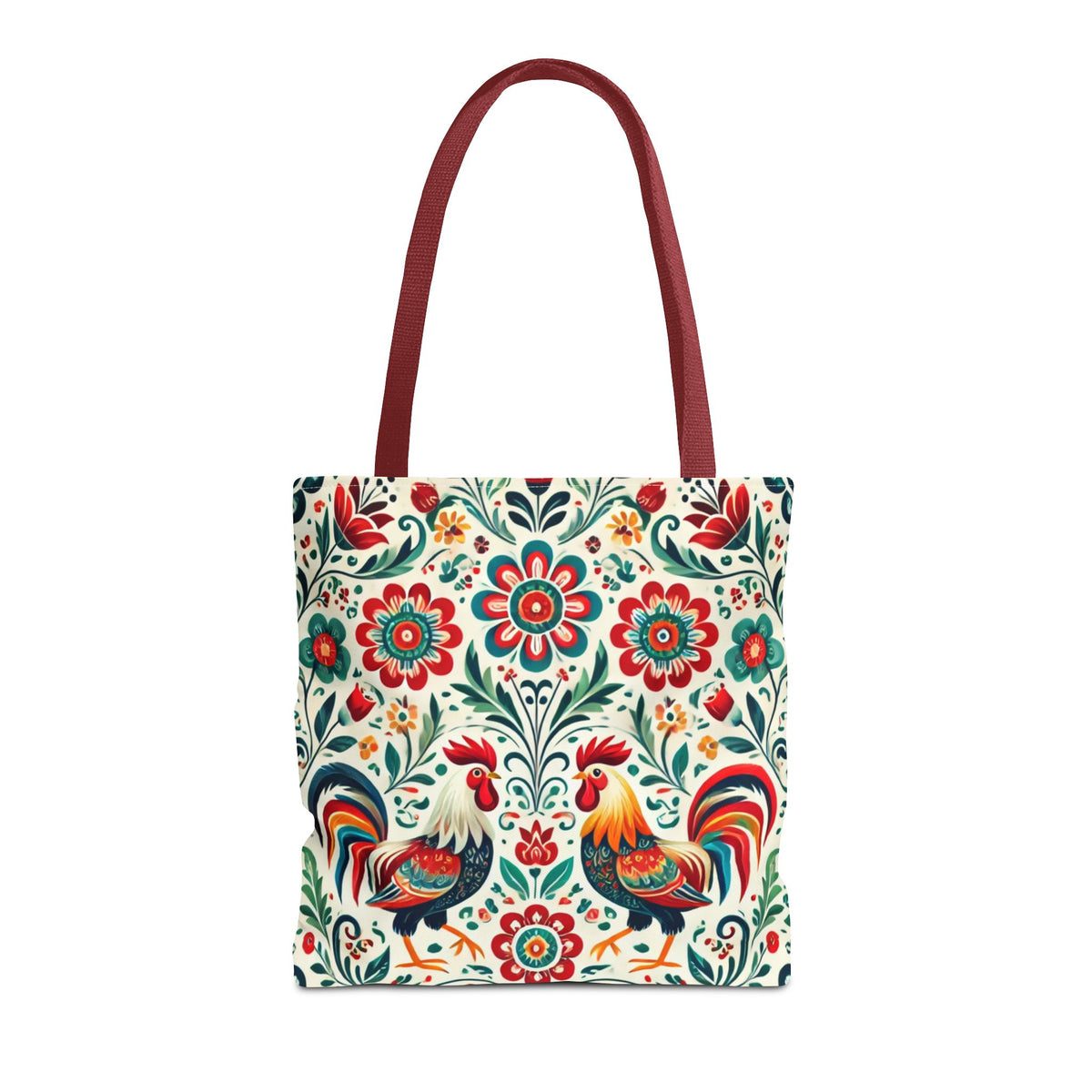 Colorful Polish Wycinanki Floral Design Tote Bag
