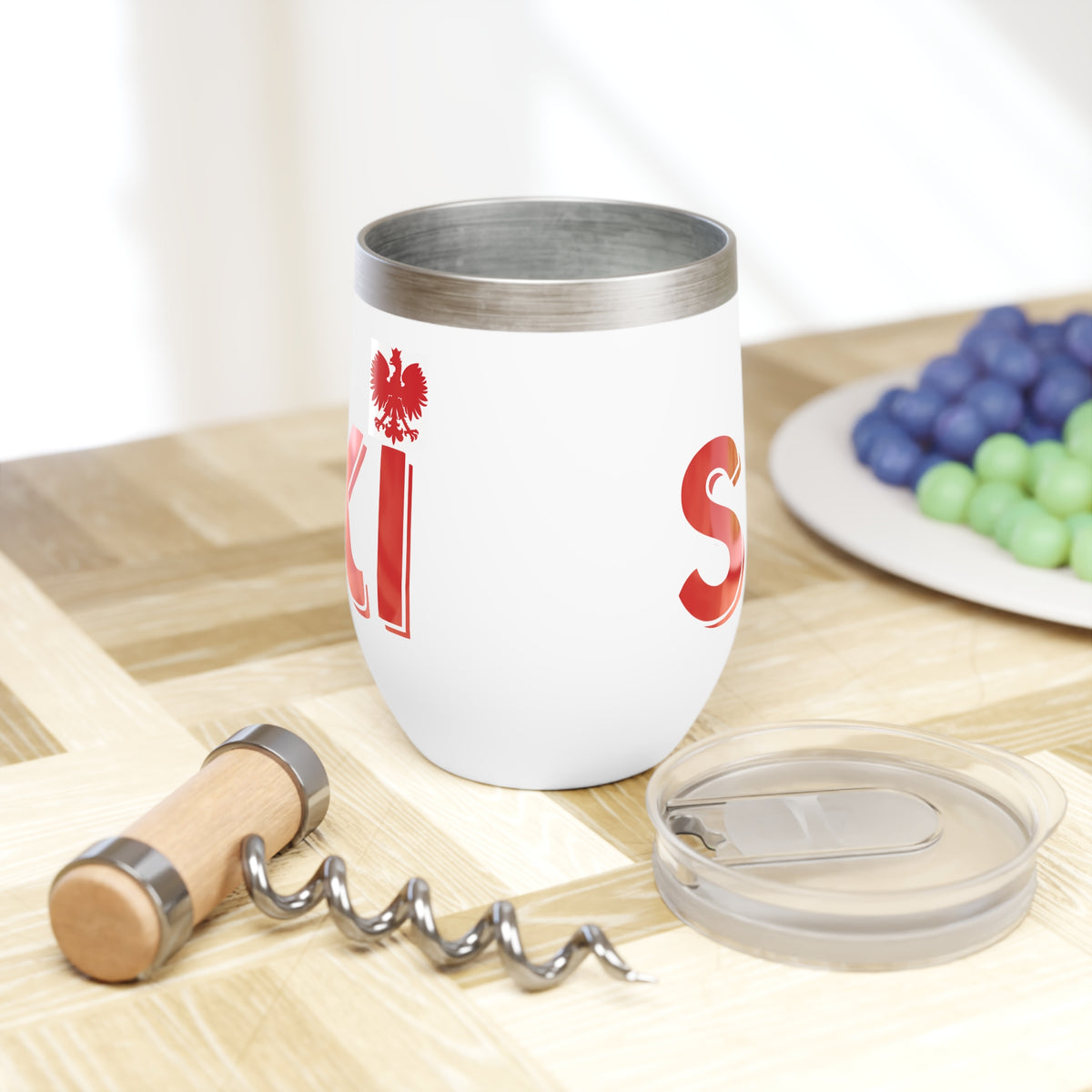 Polish Surname Ski Wine Tumbler