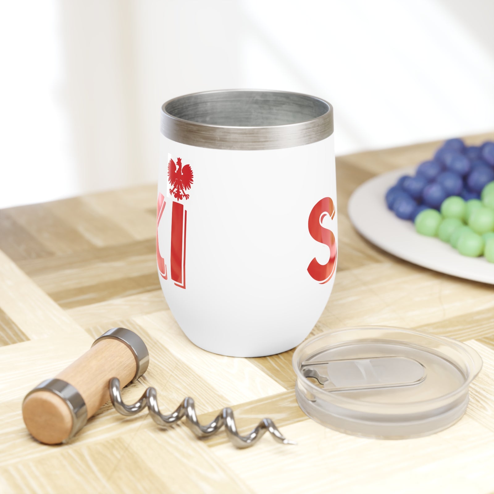 Polish Surname Ski Wine Tumbler