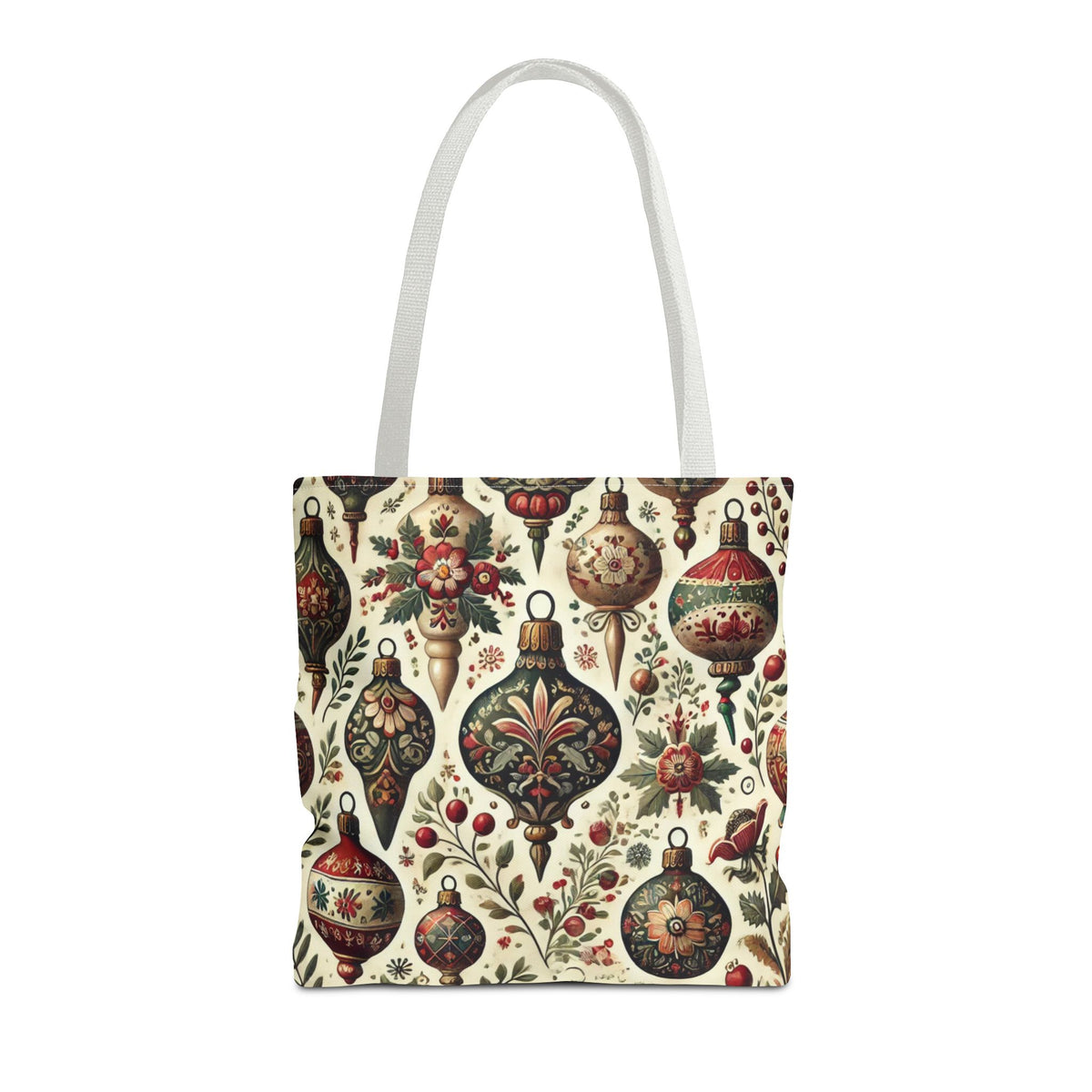 Vintage Christmas Bulbs Festive Holiday Tote Bag