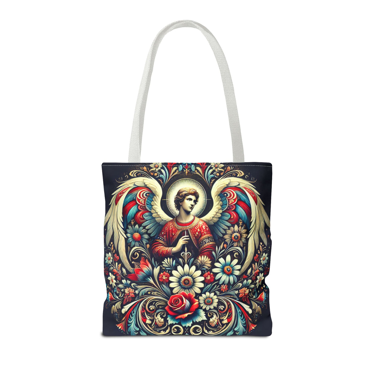 Archangel Michael Polish Floral Folk Art Tote Bag