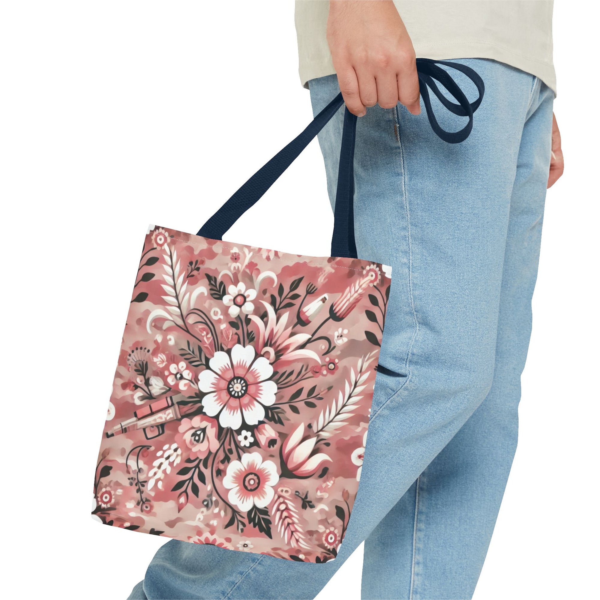 Pink Camouflage Floral Pattern Tote Bag