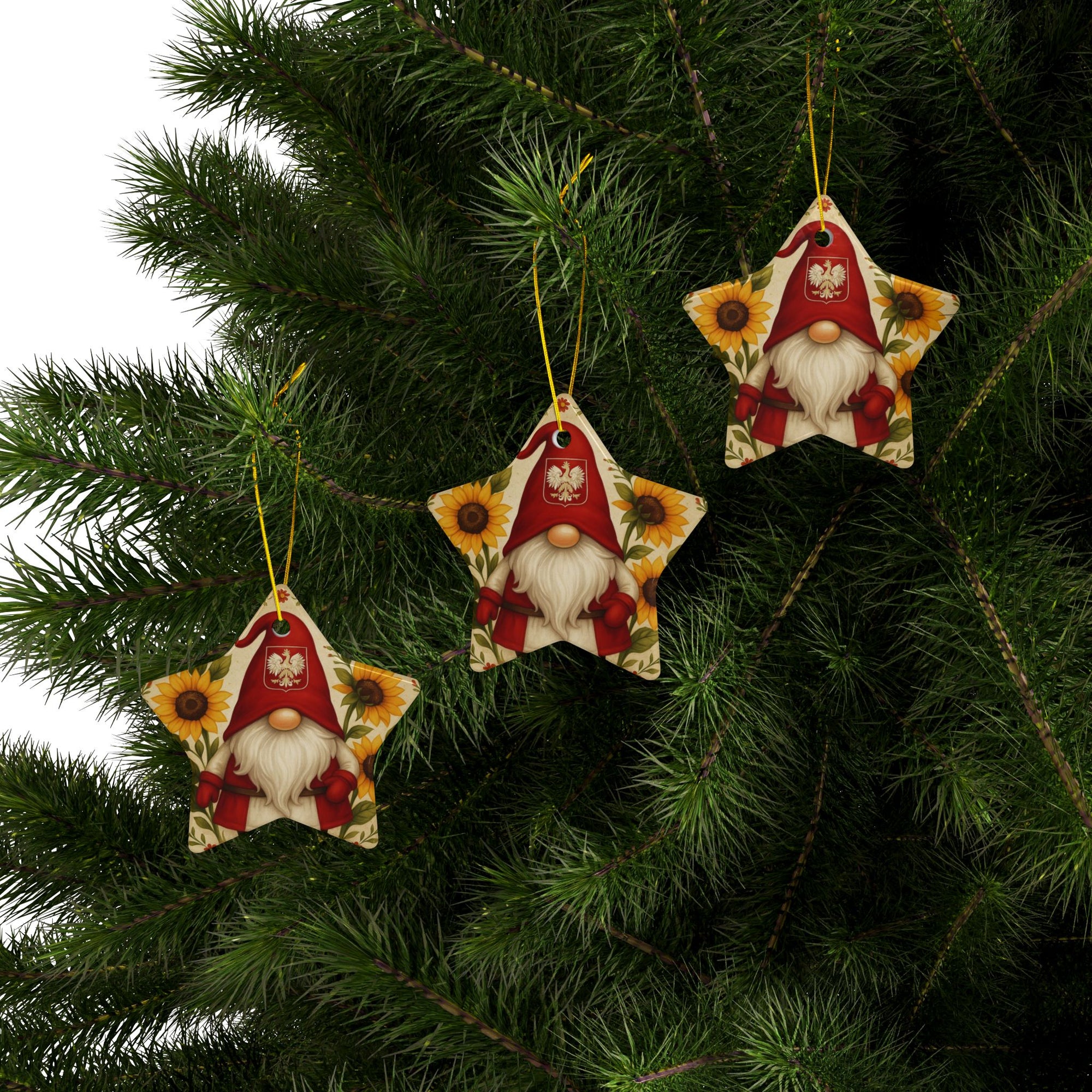 Cute Polish Gnone Ceramic Ornament,  2-Sided Design